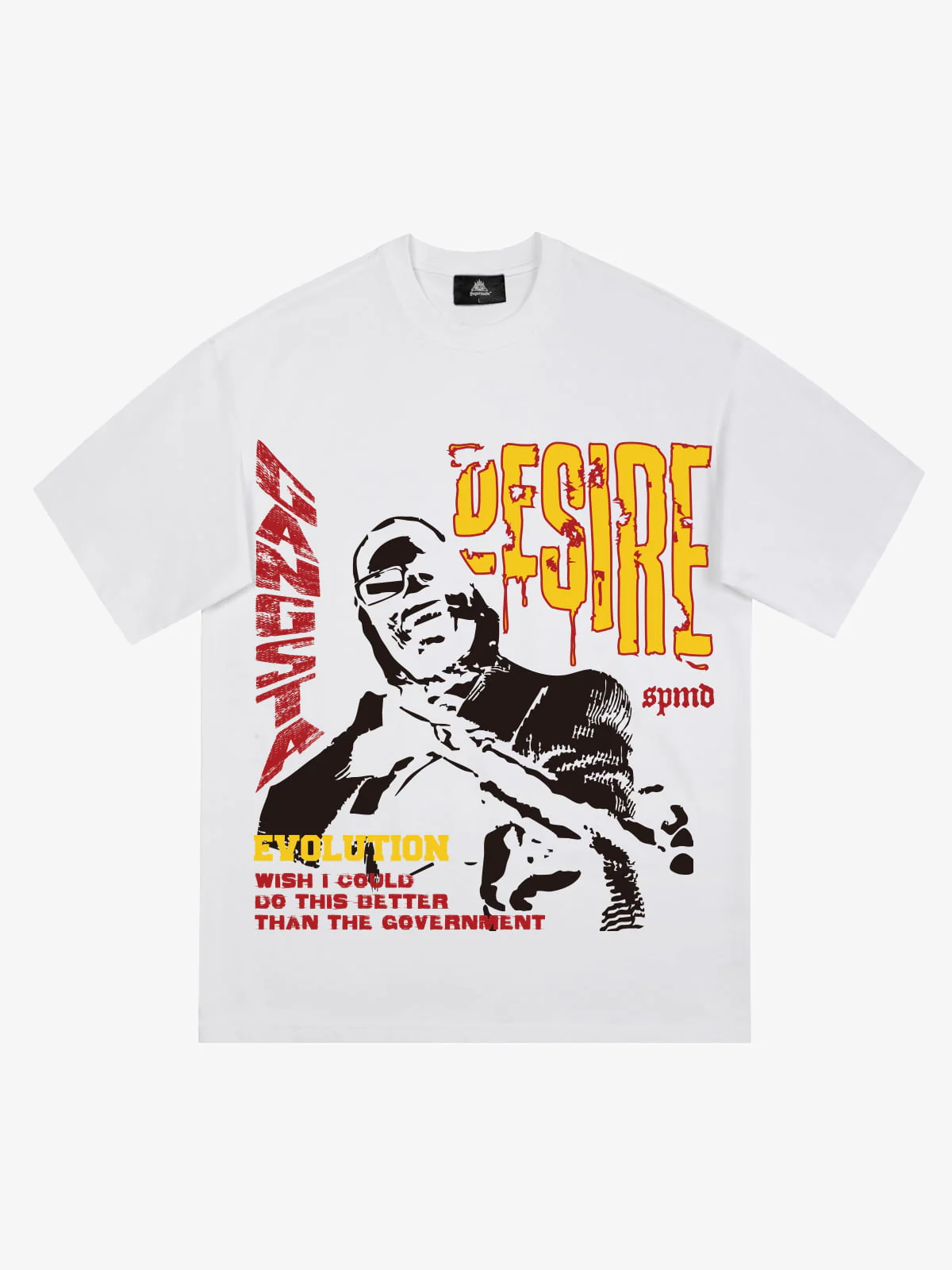 Retro Letter Protrait Graphic Print T-Shirt - Image 4