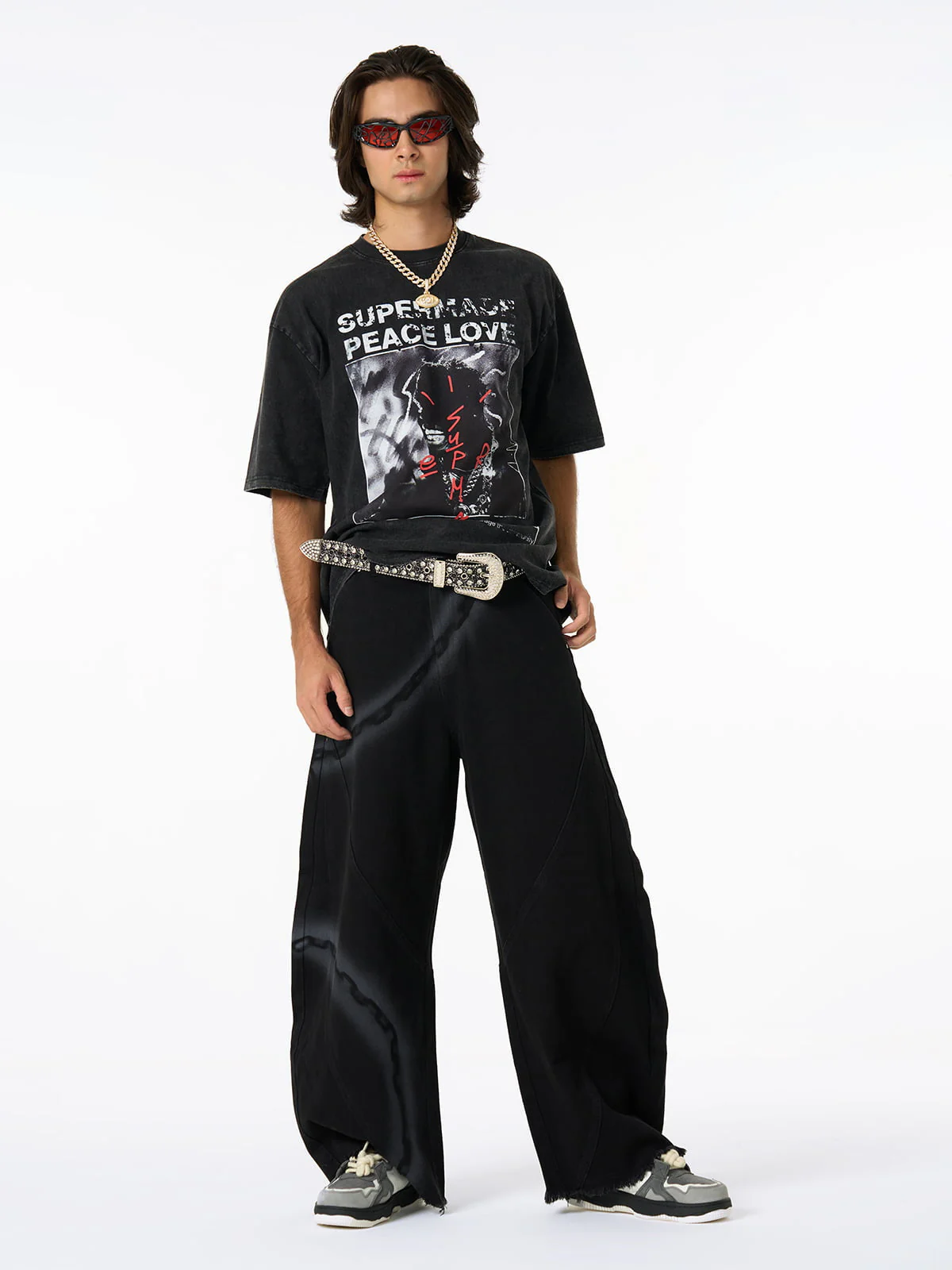 Thesupermade Gangsta Rapper Oversize Graphic T-shirt - 1990 - Image 4