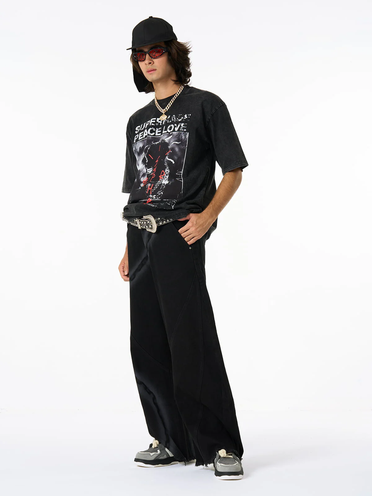 Thesupermade Gangsta Rapper Oversize Graphic T-shirt - 1990 - Image 5
