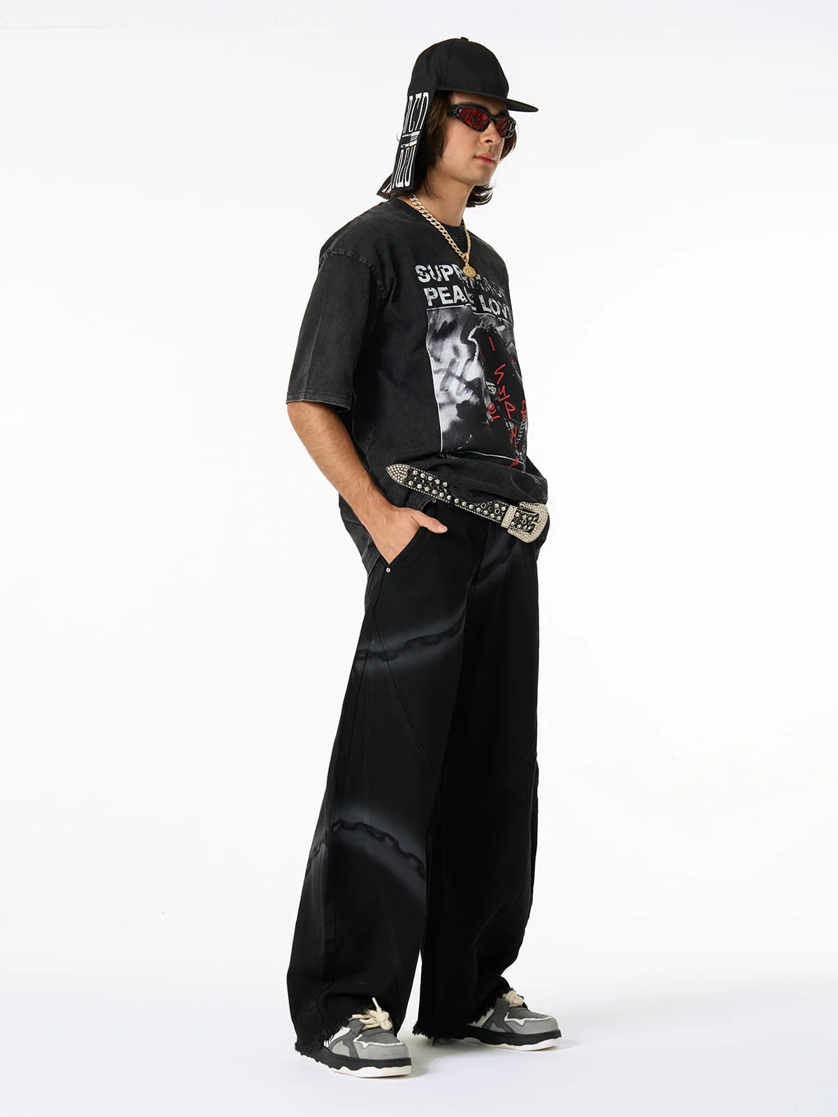 Thesupermade Gangsta Rapper Oversize Graphic T-shirt - 1990 - Image 6