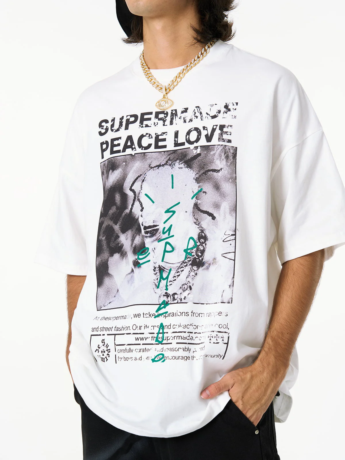 Thesupermade Gangsta Rapper Oversize Graphic T-shirt - 1990 - Image 9