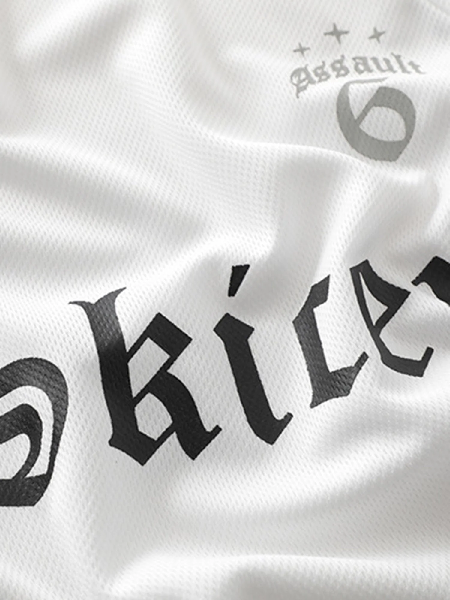 Thesupermade Gothic Font Jersey Street Rap T-Shirt - Image 3
