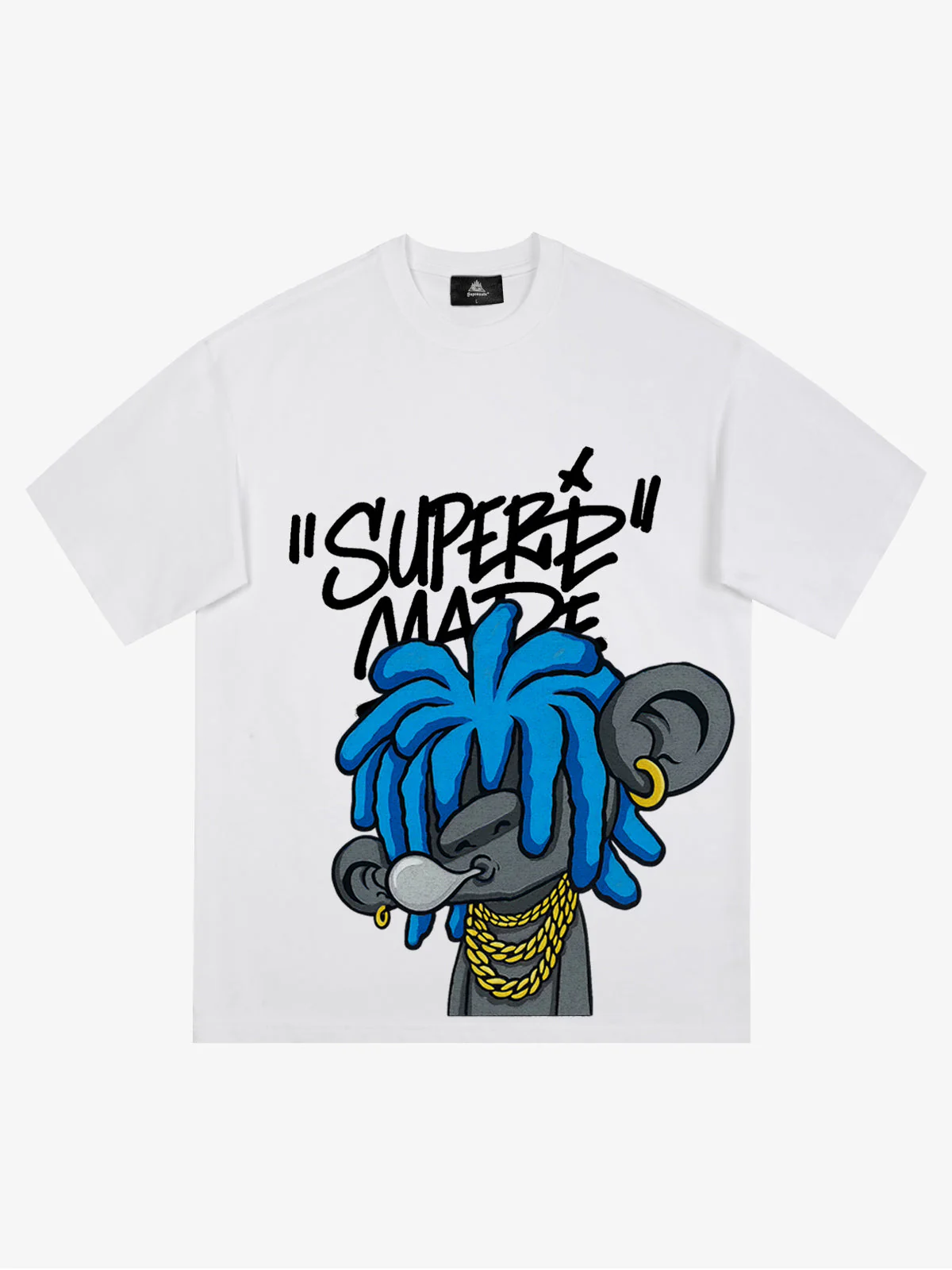 Thesupermade Graffiti Trend Blue Dreadlock Boy T-Shirt