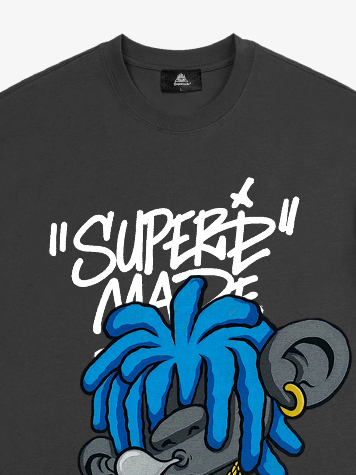 Thesupermade Graffiti Trend Blue Dreadlock Boy T-Shirt - Image 11