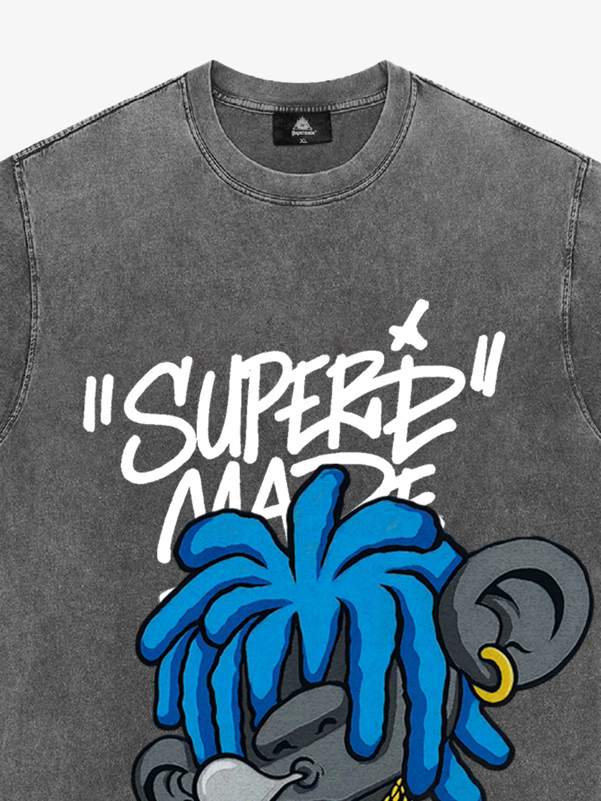 Thesupermade Graffiti Trend Blue Dreadlock Boy T-Shirt - Image 14