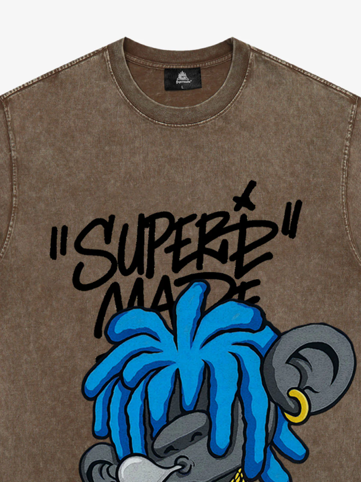 Thesupermade Graffiti Trend Blue Dreadlock Boy T-Shirt - Image 15
