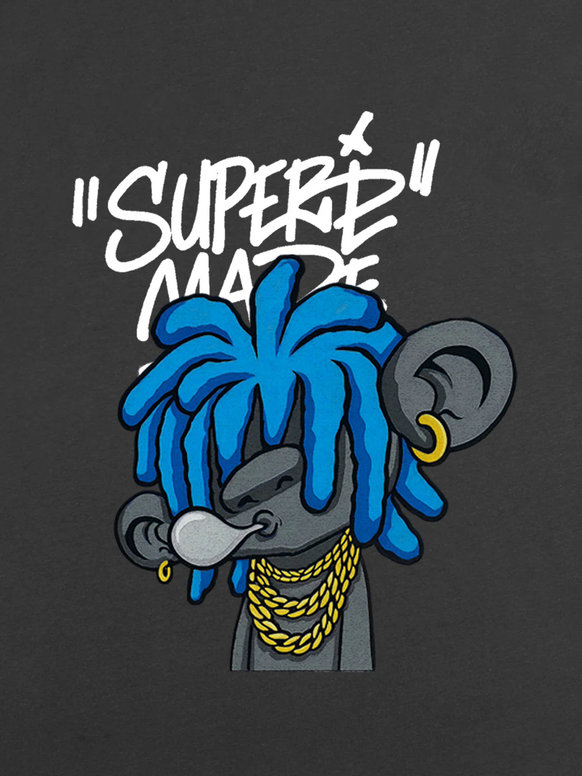 Thesupermade Graffiti Trend Blue Dreadlock Boy T-Shirt - Image 18