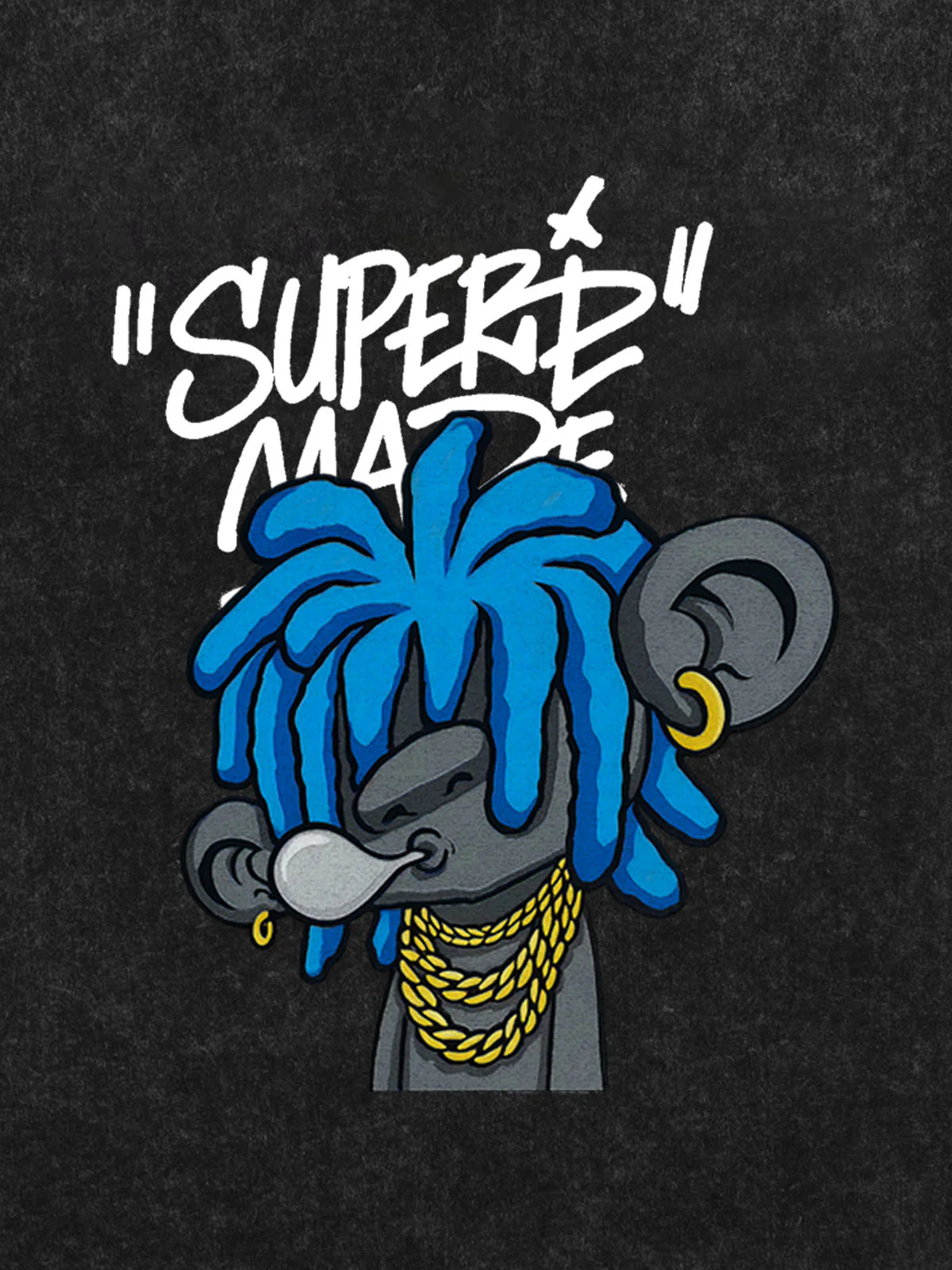 Thesupermade Graffiti Trend Blue Dreadlock Boy T-Shirt - Image 20