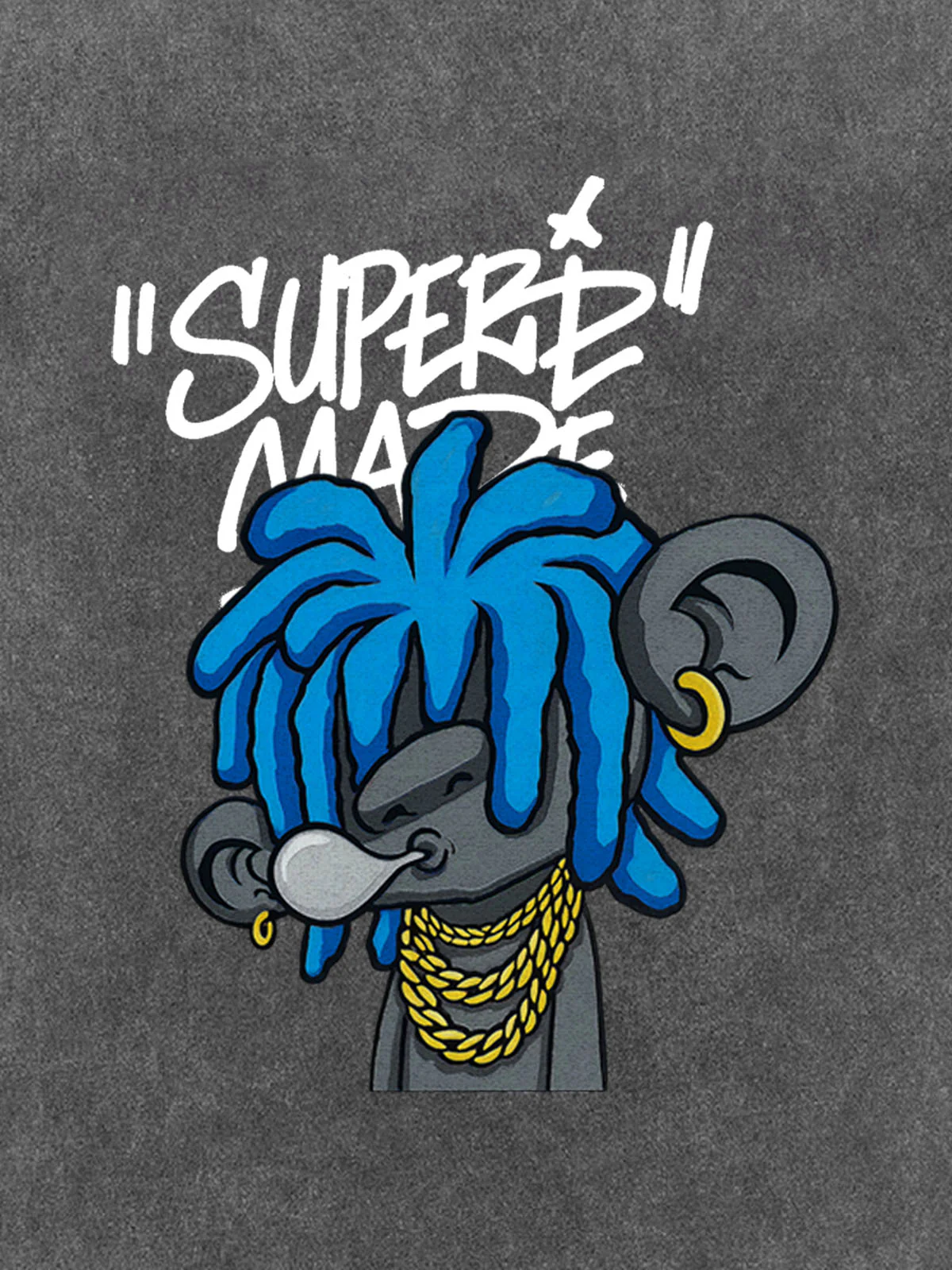 Thesupermade Graffiti Trend Blue Dreadlock Boy T-Shirt - Image 21