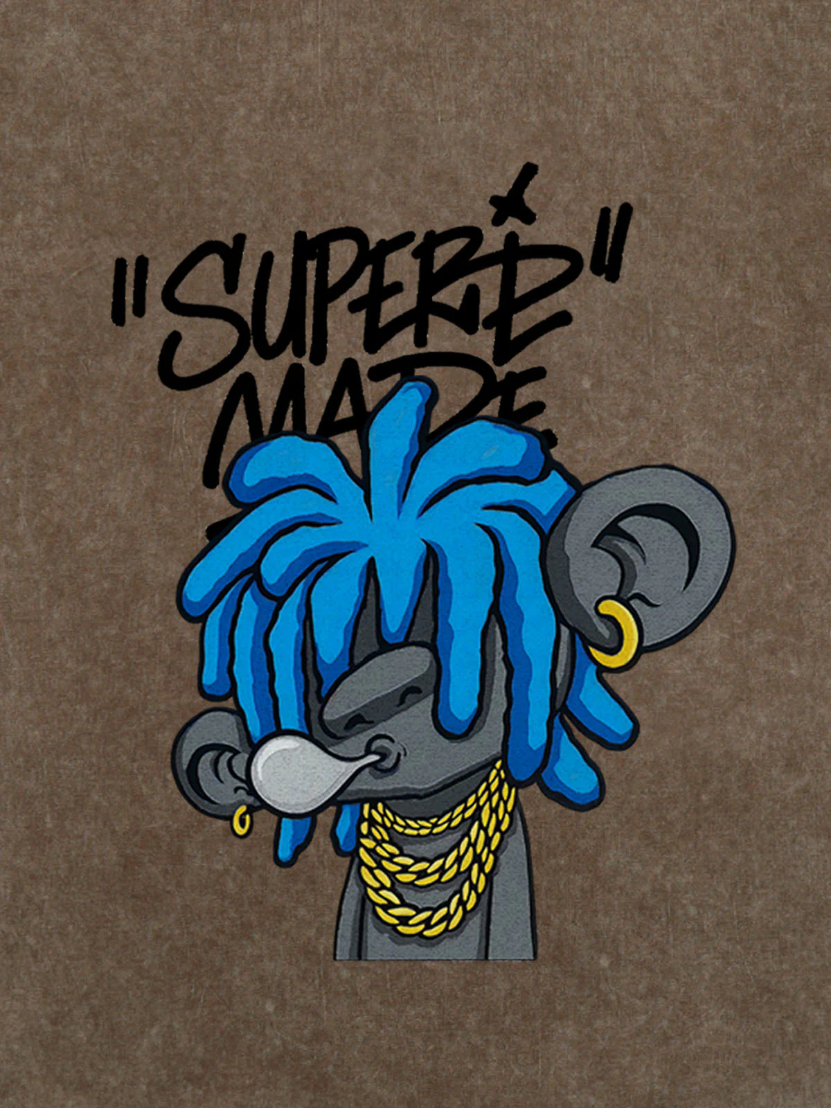 Thesupermade Graffiti Trend Blue Dreadlock Boy T-Shirt - Image 22