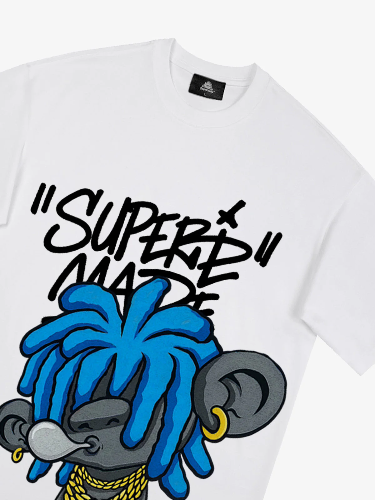 Thesupermade Graffiti Trend Blue Dreadlock Boy T-Shirt - Image 23