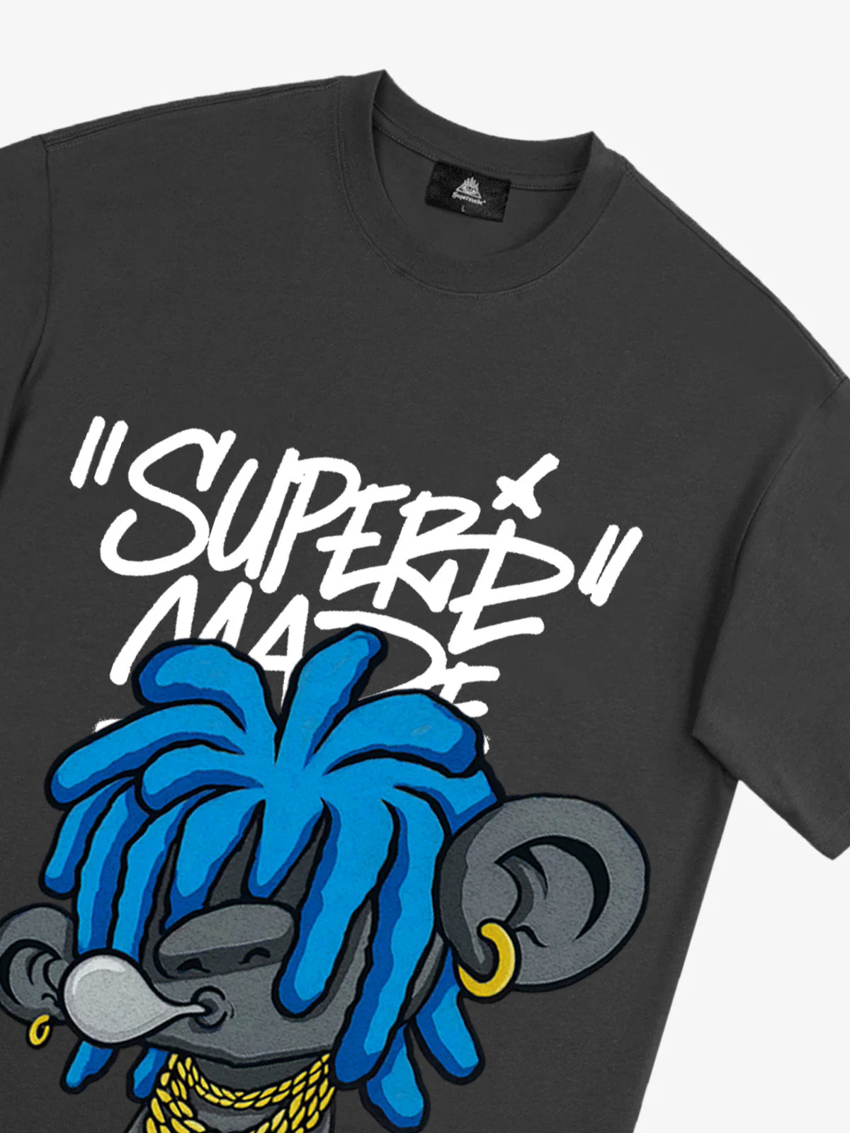 Thesupermade Graffiti Trend Blue Dreadlock Boy T-Shirt - Image 25