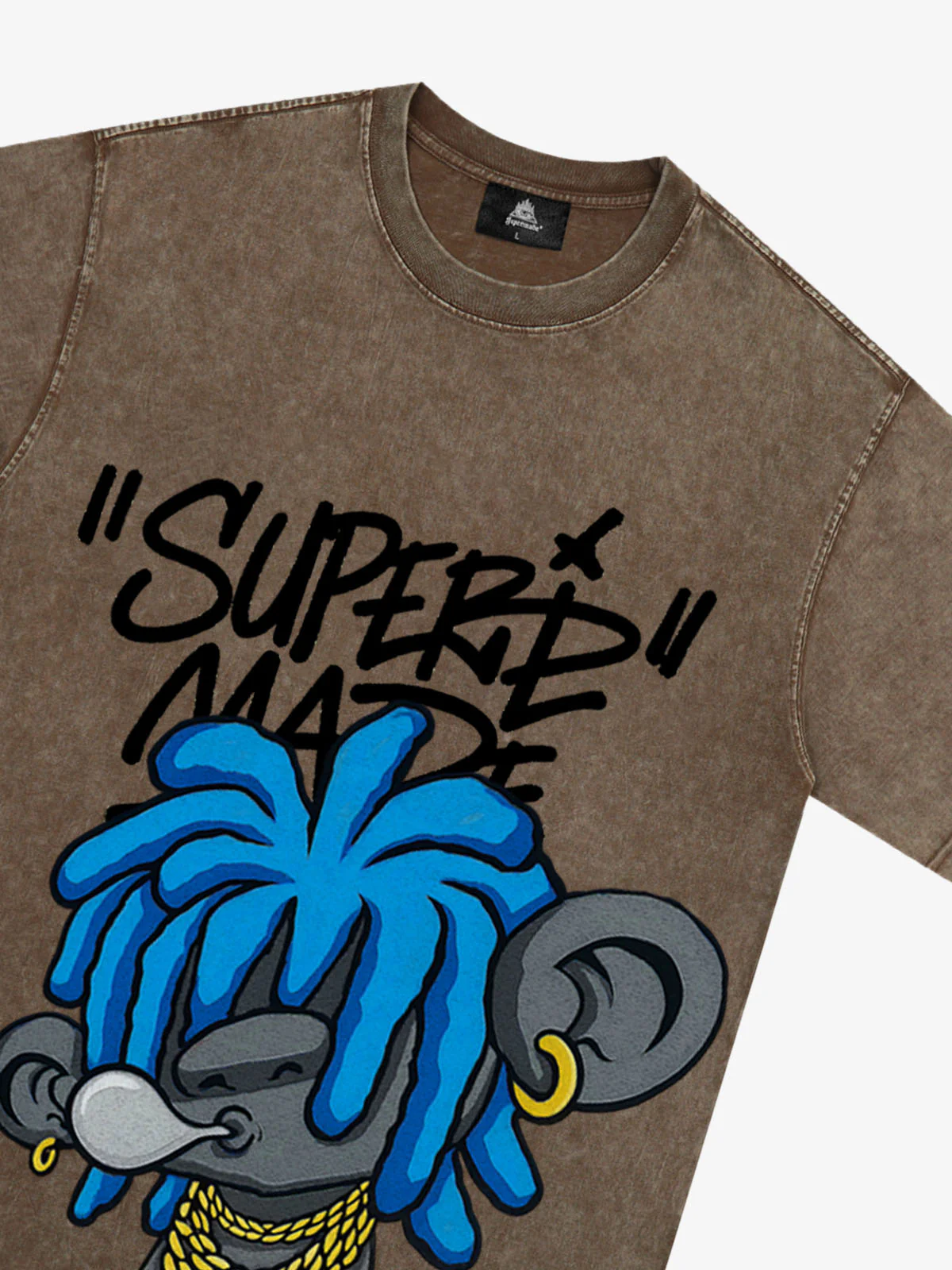 Thesupermade Graffiti Trend Blue Dreadlock Boy T-Shirt - Image 29