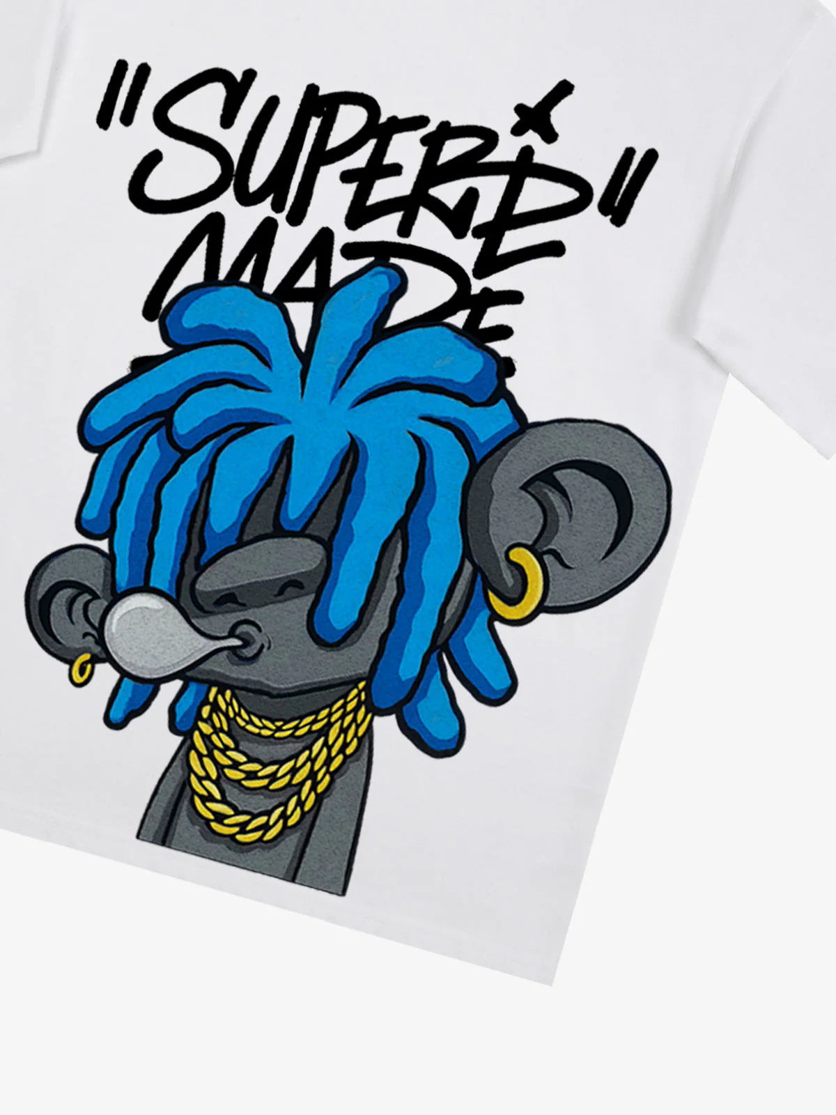 Thesupermade Graffiti Trend Blue Dreadlock Boy T-Shirt - Image 30