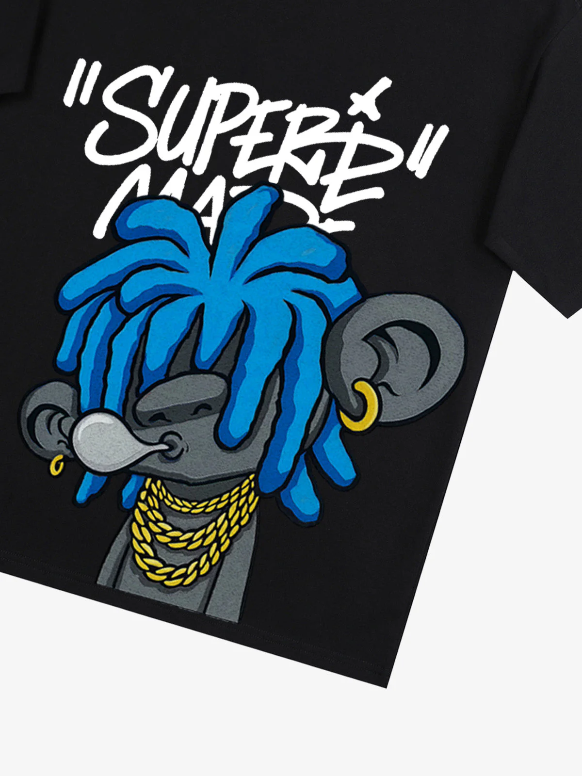 Thesupermade Graffiti Trend Blue Dreadlock Boy T-Shirt - Image 31