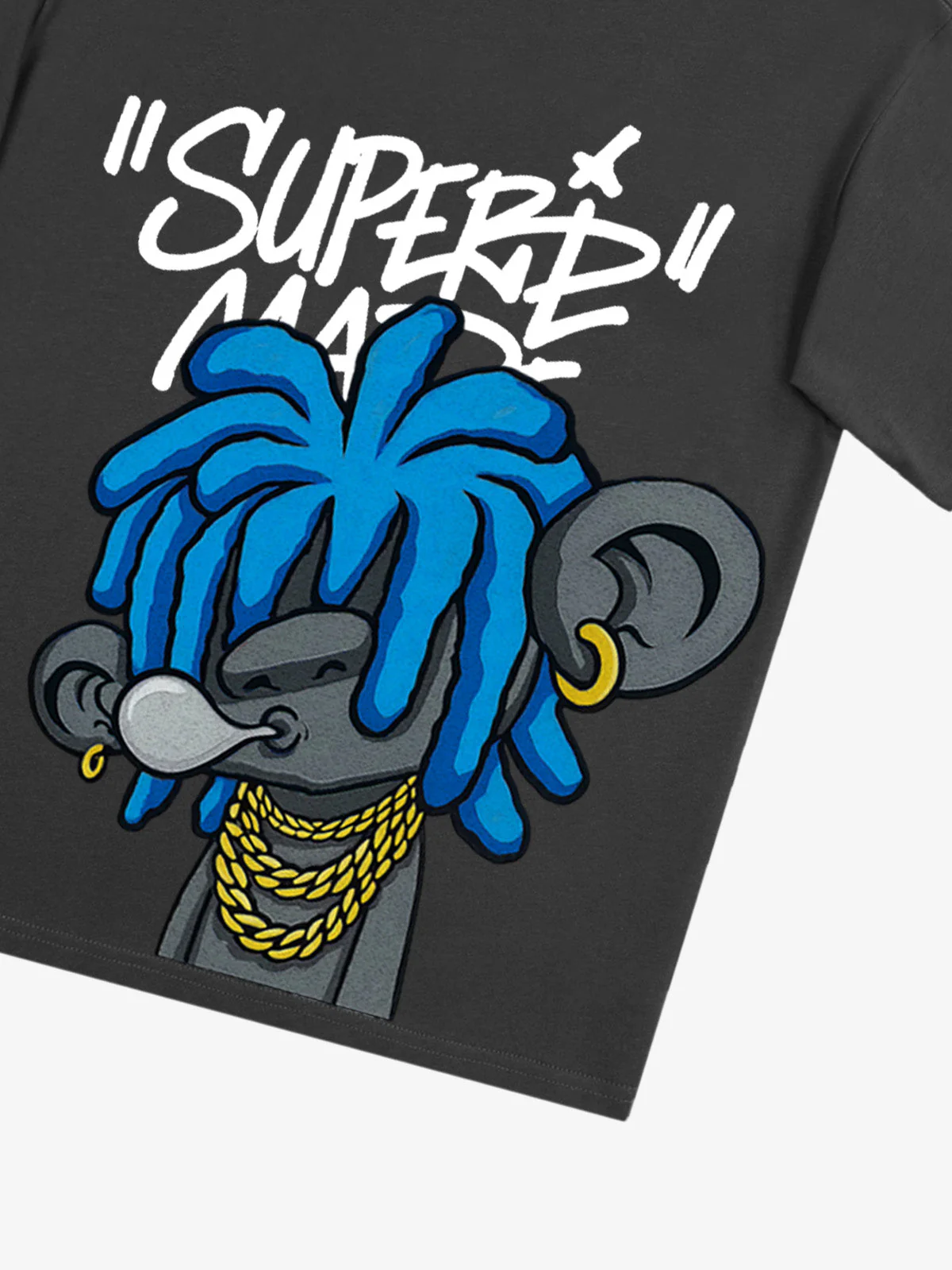 Thesupermade Graffiti Trend Blue Dreadlock Boy T-Shirt - Image 32