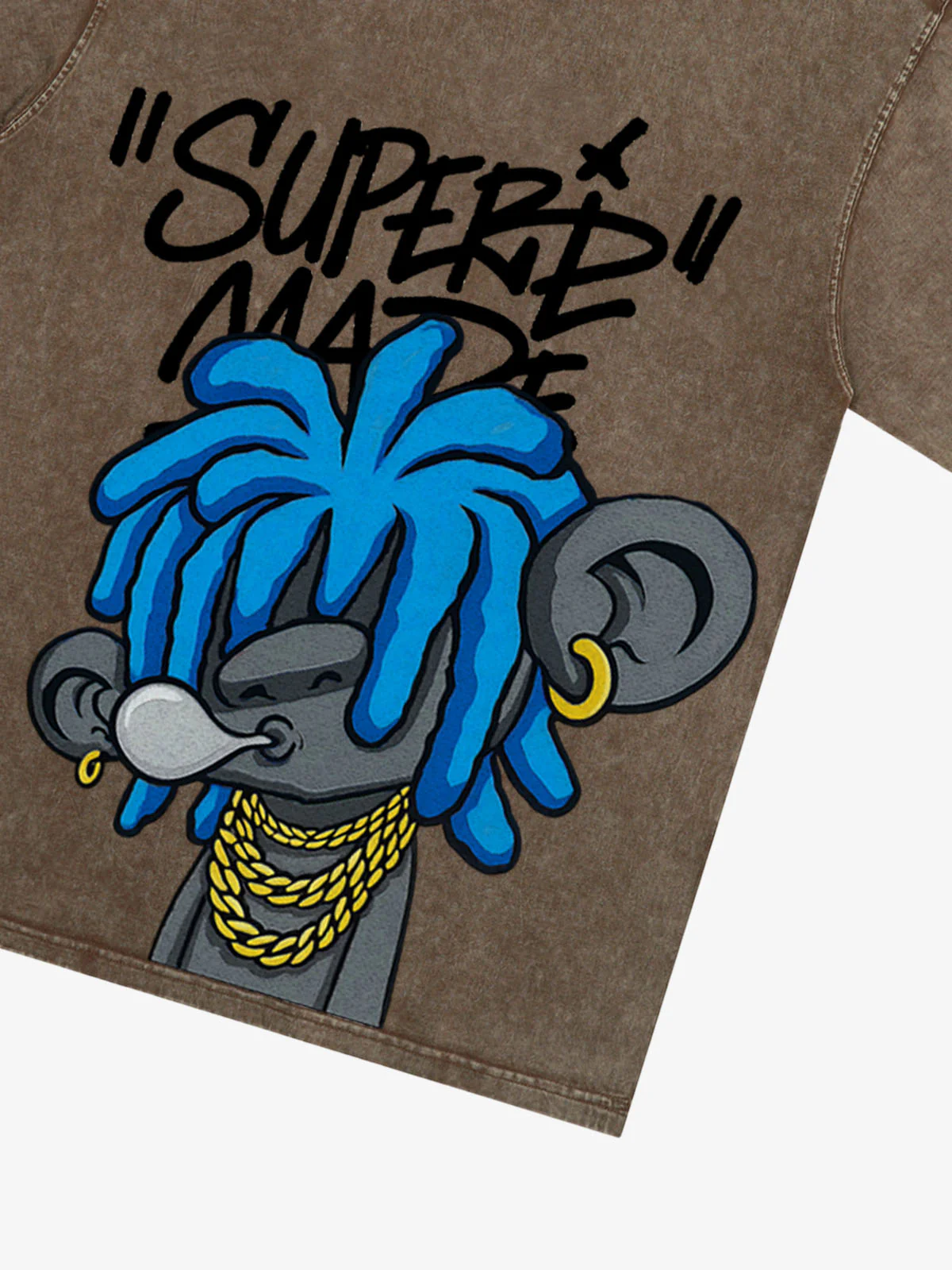 Thesupermade Graffiti Trend Blue Dreadlock Boy T-Shirt - Image 36