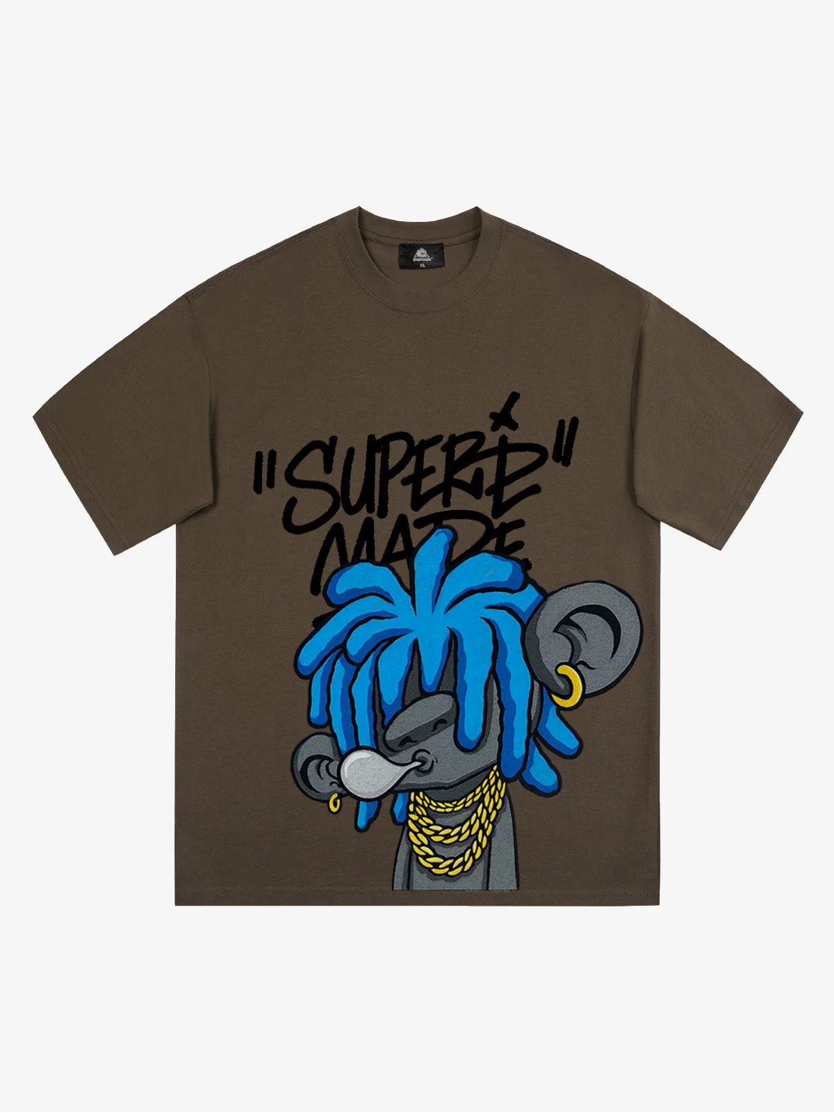 Thesupermade Graffiti Trend Blue Dreadlock Boy T-Shirt - Image 4