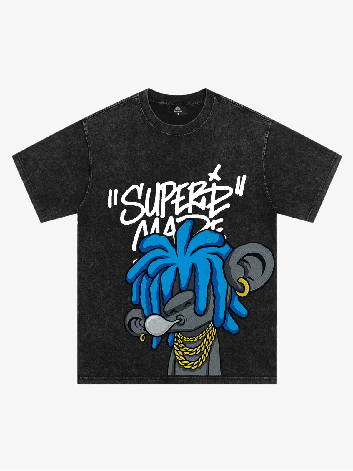 Thesupermade Graffiti Trend Blue Dreadlock Boy T-Shirt - Image 5