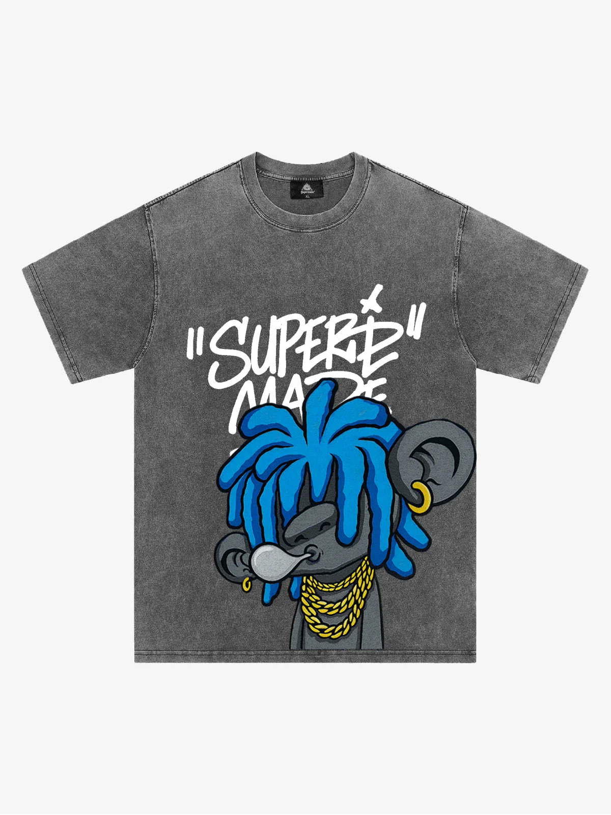 Thesupermade Graffiti Trend Blue Dreadlock Boy T-Shirt - Image 6