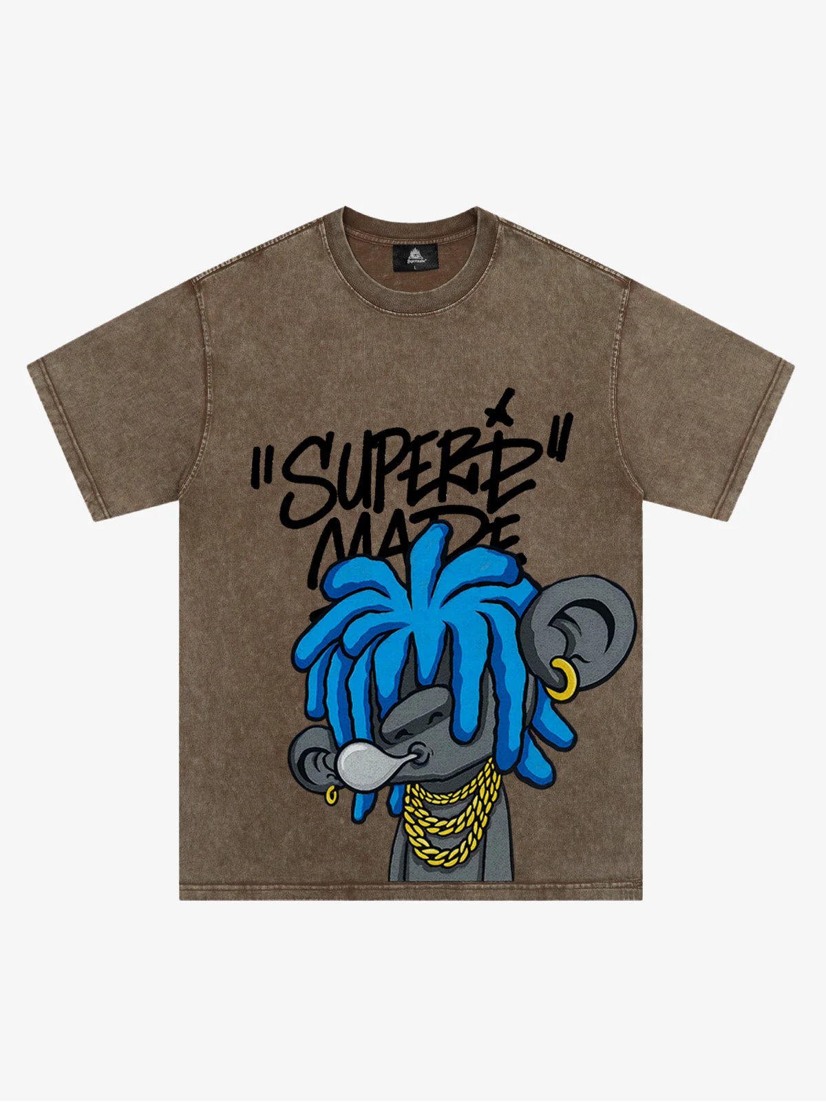Thesupermade Graffiti Trend Blue Dreadlock Boy T-Shirt - Image 7