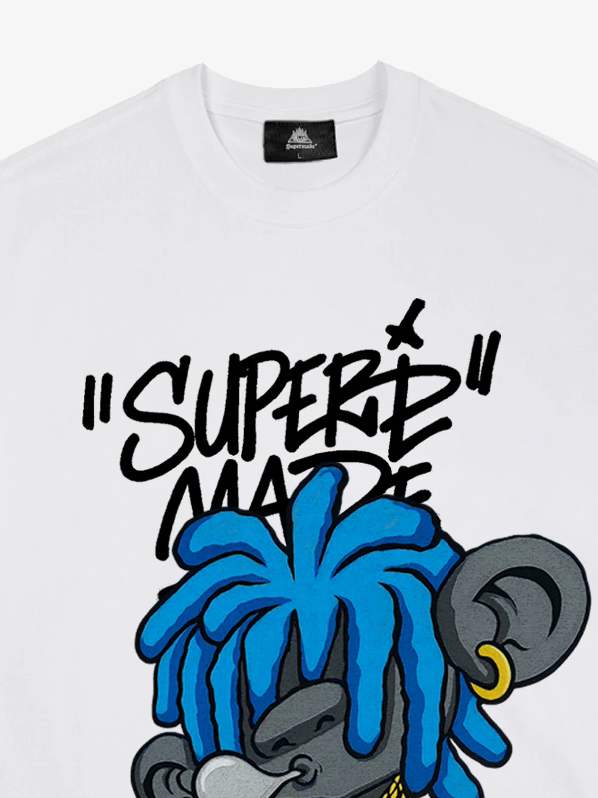 Thesupermade Graffiti Trend Blue Dreadlock Boy T-Shirt - Image 9