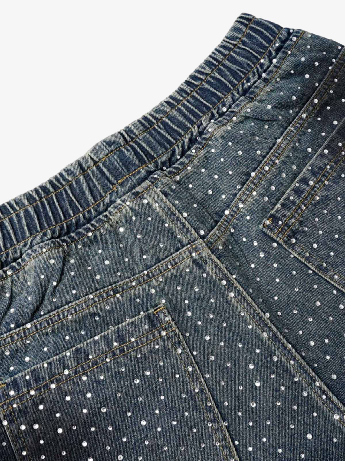 Heavy Diamond Drawstring Denim Jorts - Image 9