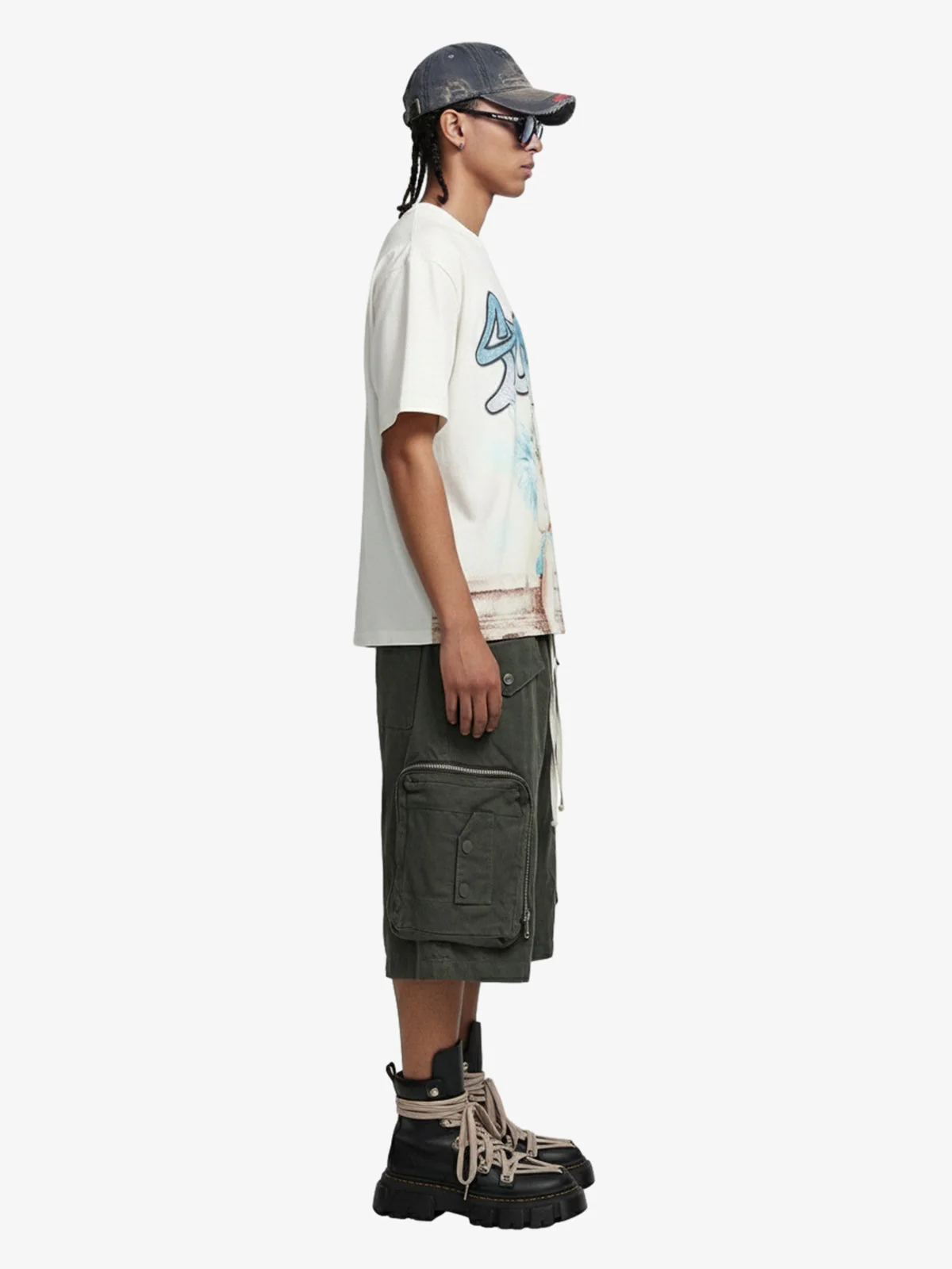 Heavy Tie Dye Multi Pockets Washed Shorts - 2088 - Image 5