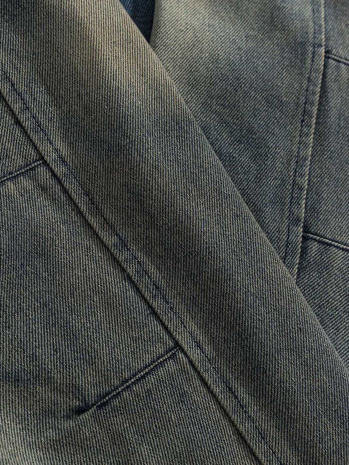 Thesupermade High Street Hip-hop Distressed Washed Denim Jacket - 2242 - Image 6
