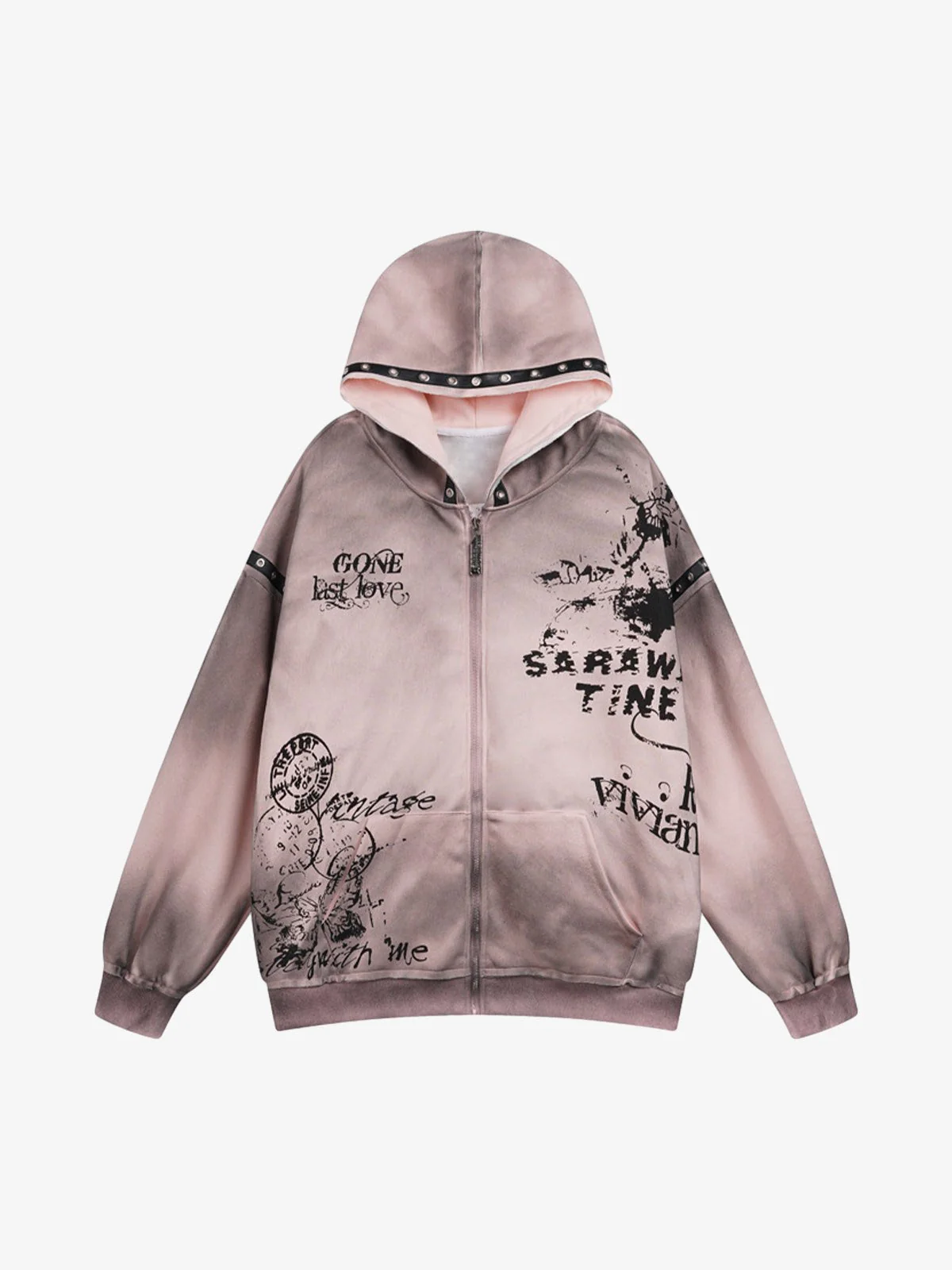 Wasteland Style Distressed Graffiti Hoodie
