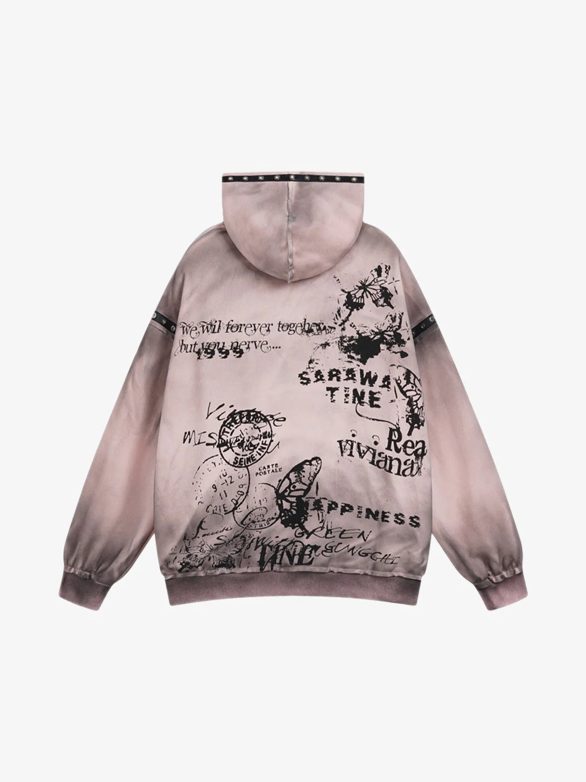 Wasteland Style Distressed Graffiti Hoodie - Image 3