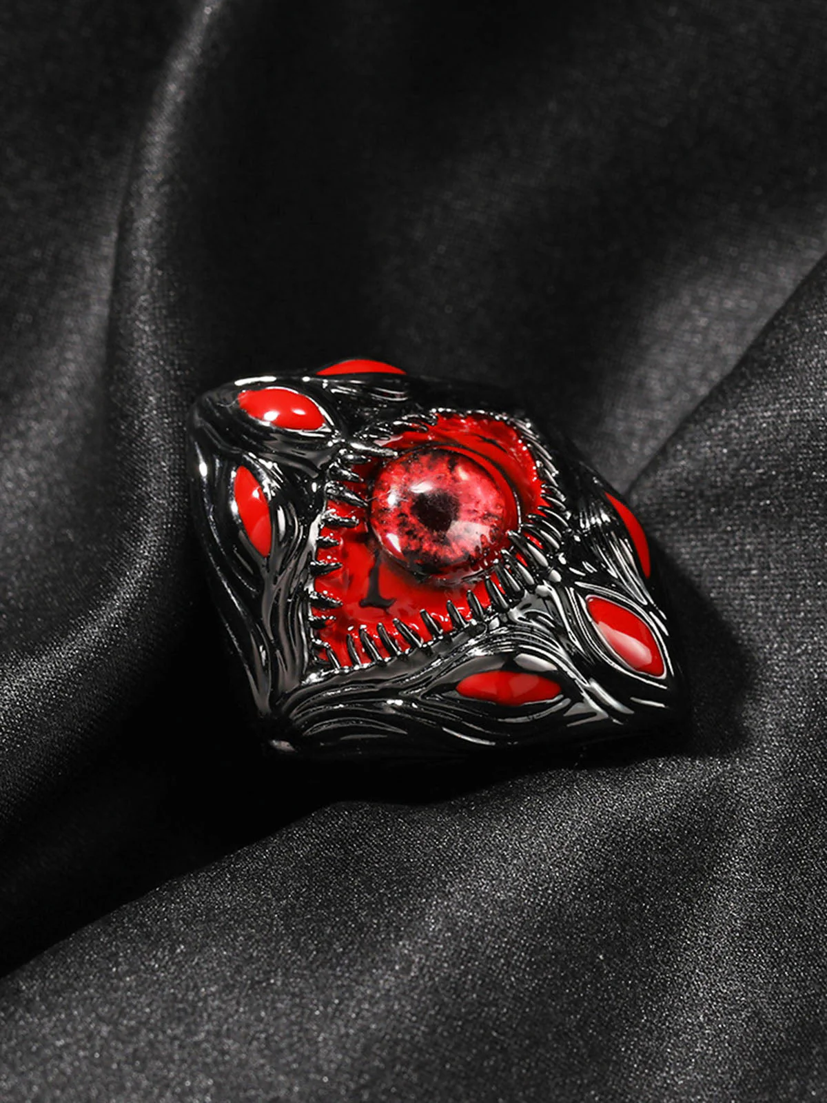 Dark Style Red Eye Copper Ring - Image 2