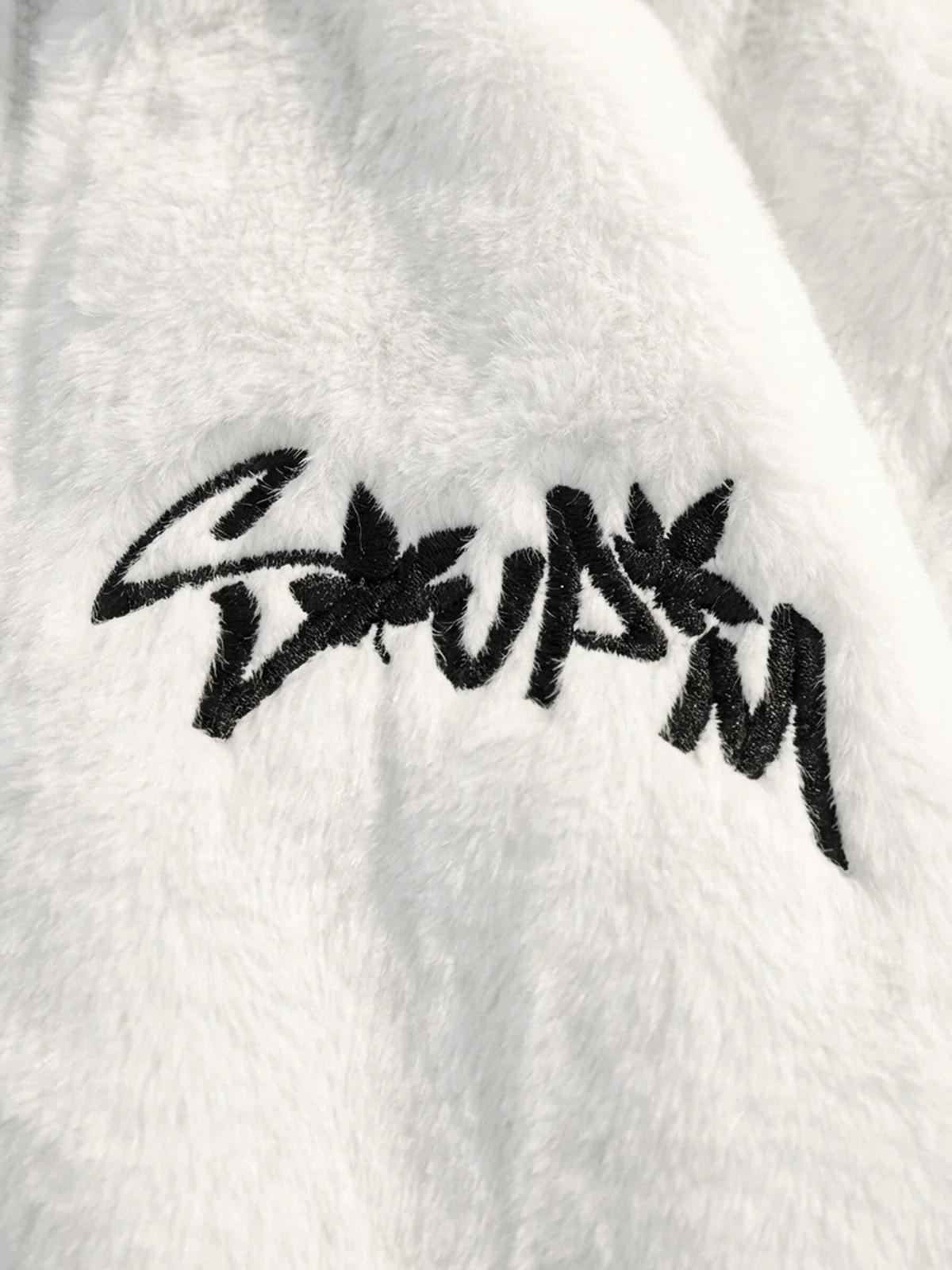 Thesupermade Hip-hop Letter Stand Collar Fur Jacket - 1908 - Image 3