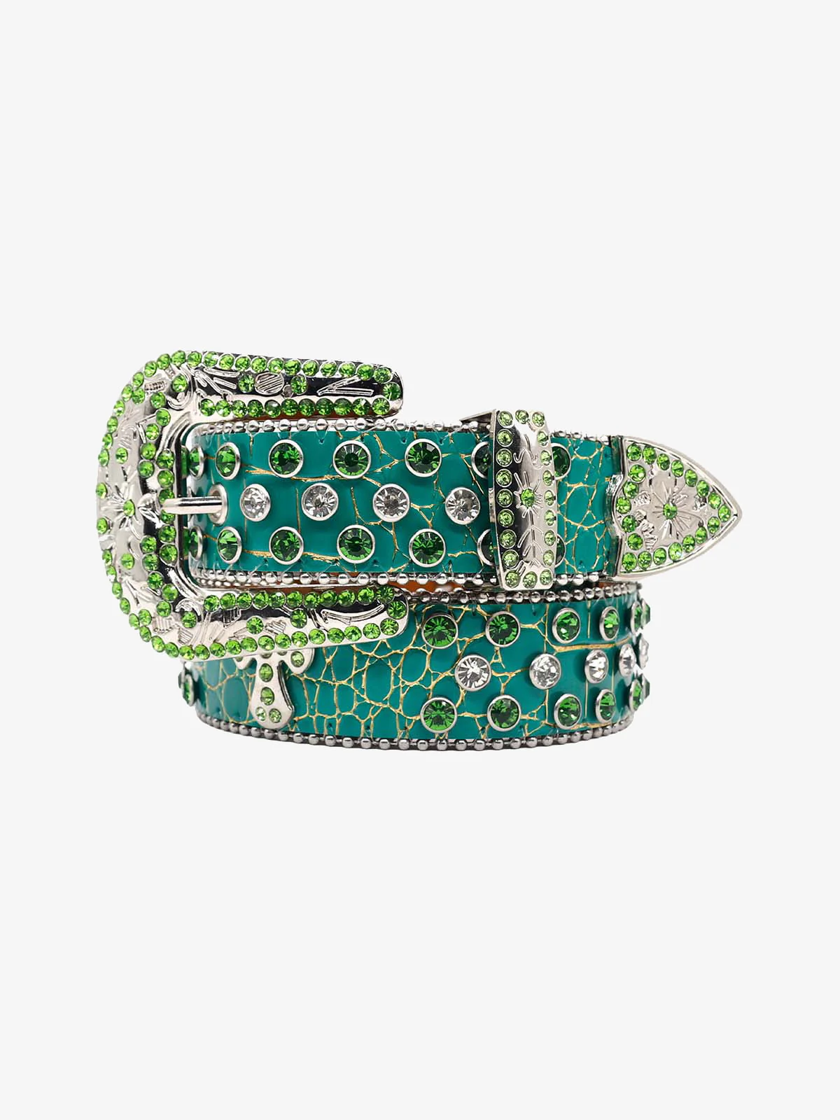 Punk Style Leather Hotflix Rhinestone Belt - Image 6