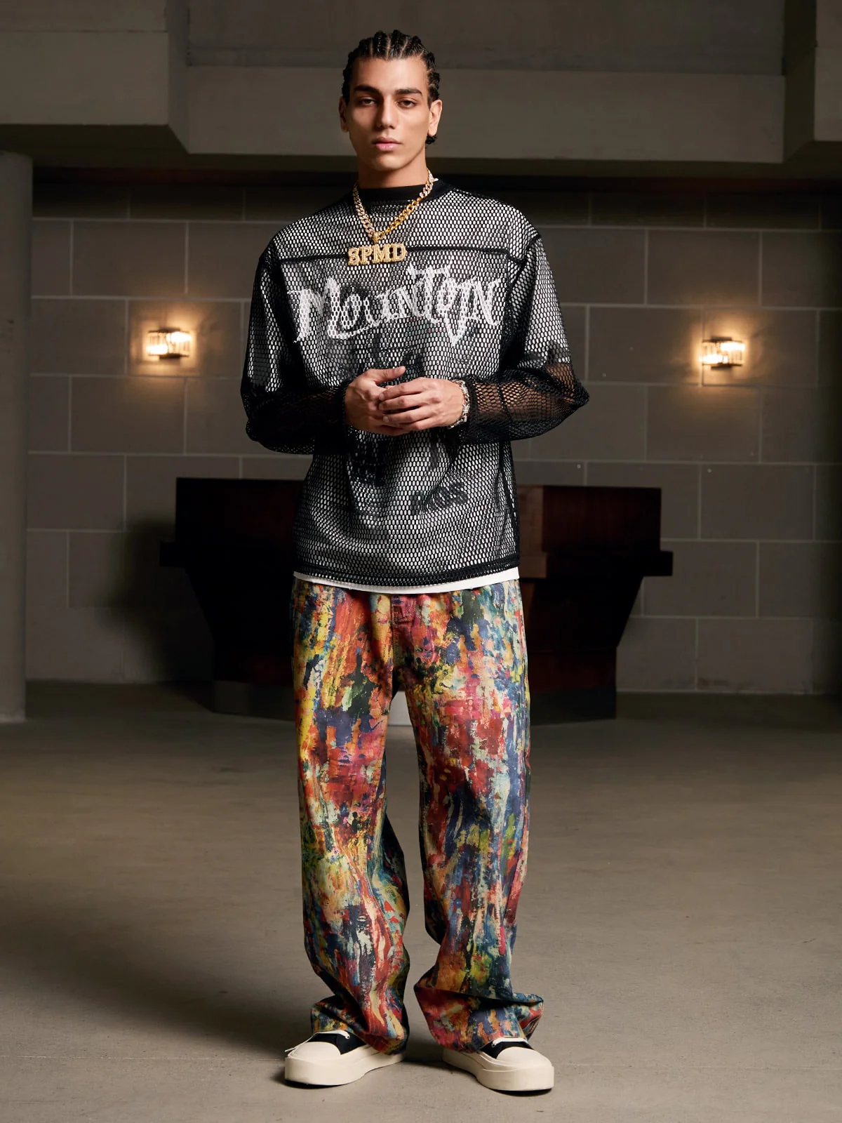 Street Oil Painting Color Straight Jeans - 2348 - Image 10