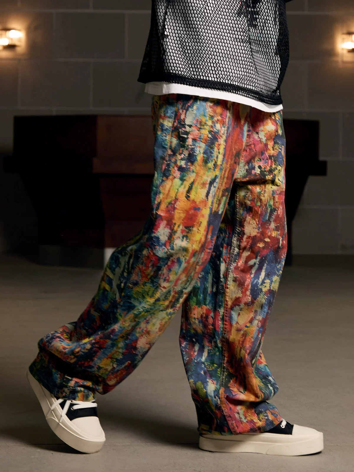 Street Oil Painting Color Straight Jeans - 2348 - Image 5