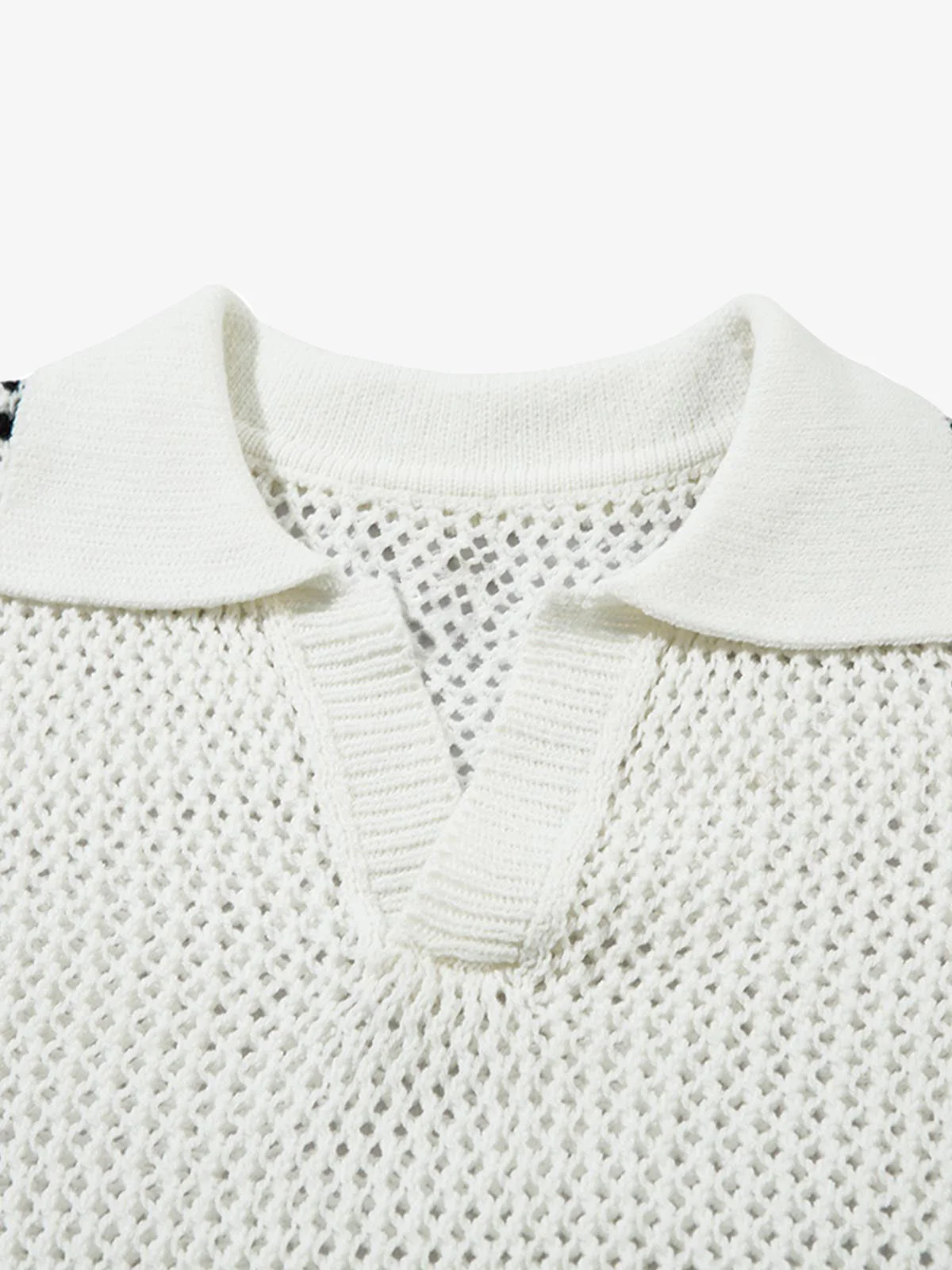 Knitted Short Sleeve Polo Sweater - Image 3