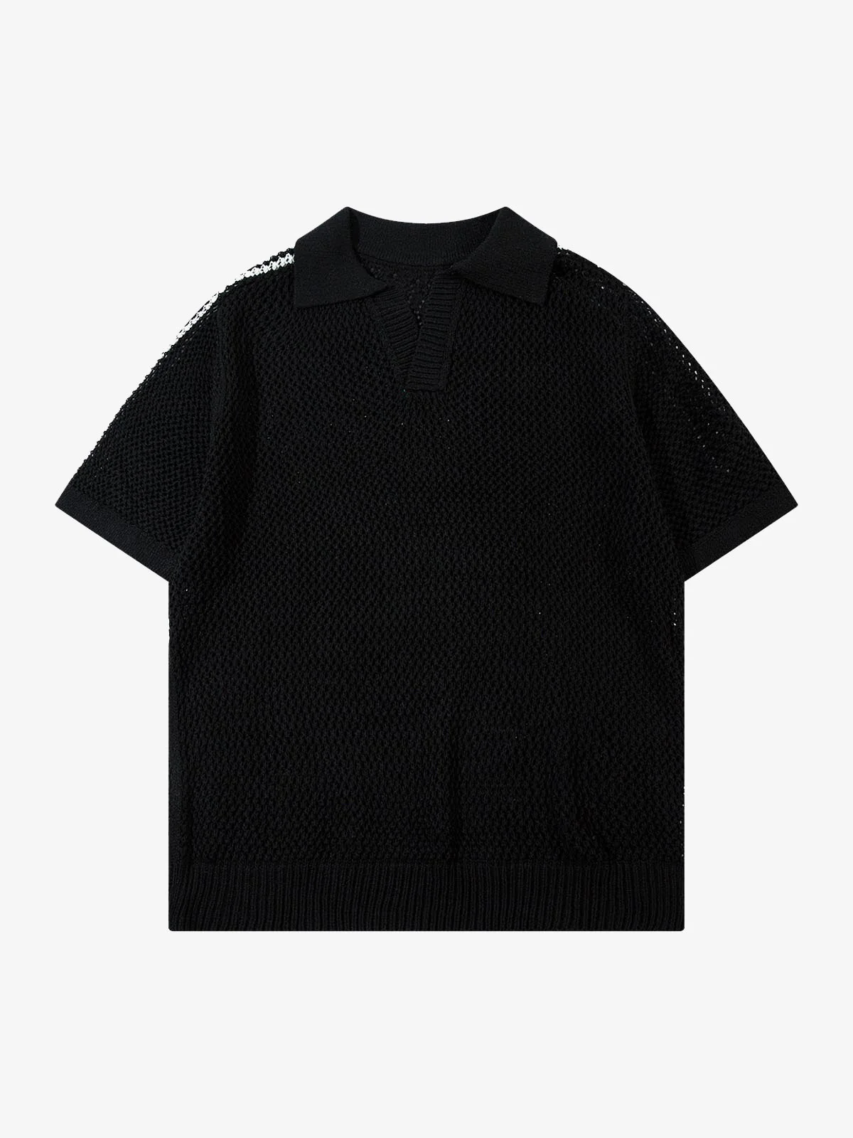 Knitted Short Sleeve Polo Sweater - Image 7