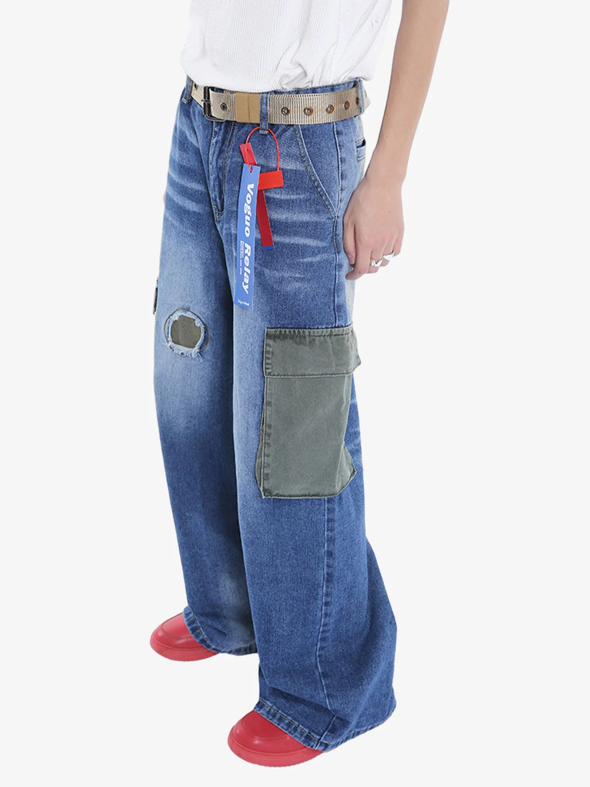 Thesupermade Homemade Large Pocket Cargo Jeans - Image 11