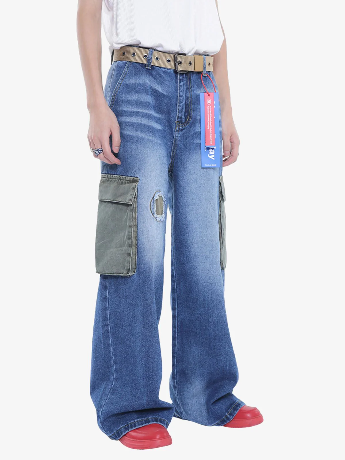 Thesupermade Homemade Large Pocket Cargo Jeans - Image 9