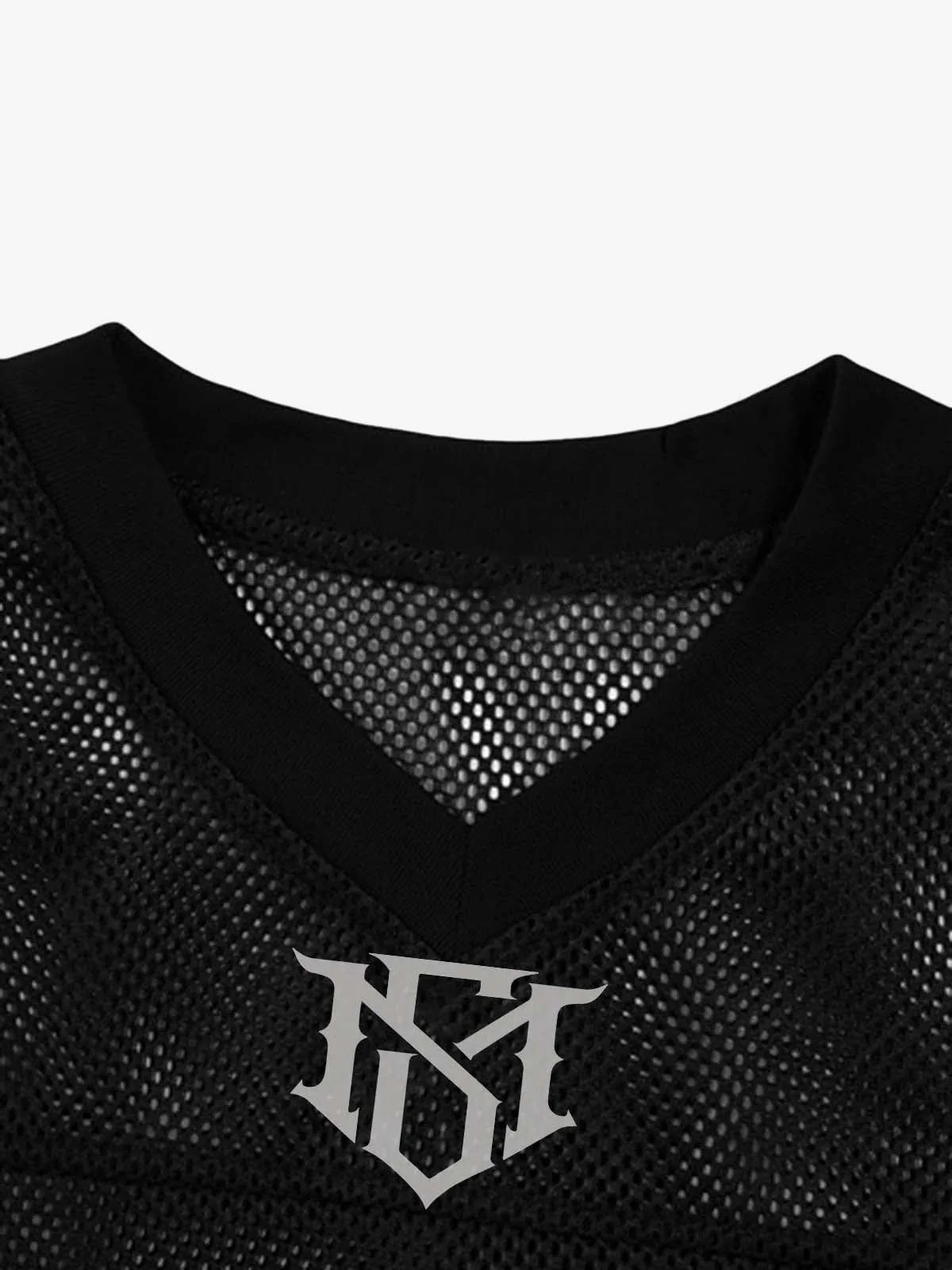 Jersey Letter Print Quick Dry V-neck T-shirt - 2389 - Image 11
