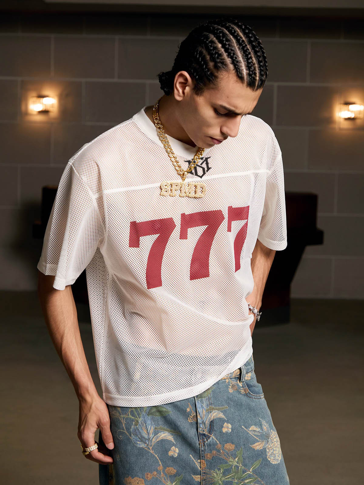 Jersey Letter Print Quick Dry V-neck T-shirt - 2389 - Image 5