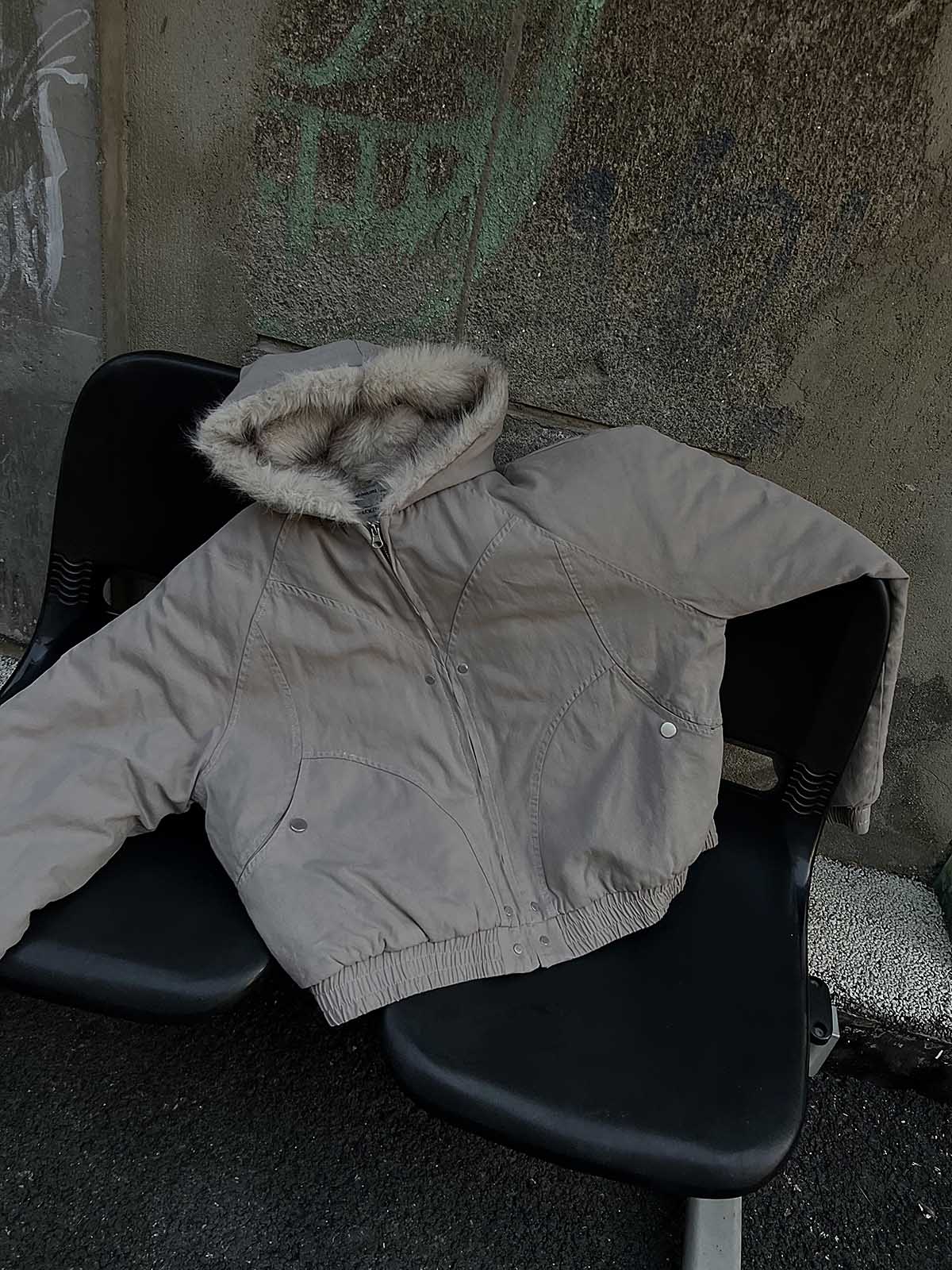 Spliced Fur Hooded Quilted Jacket - 2285 - Image 13