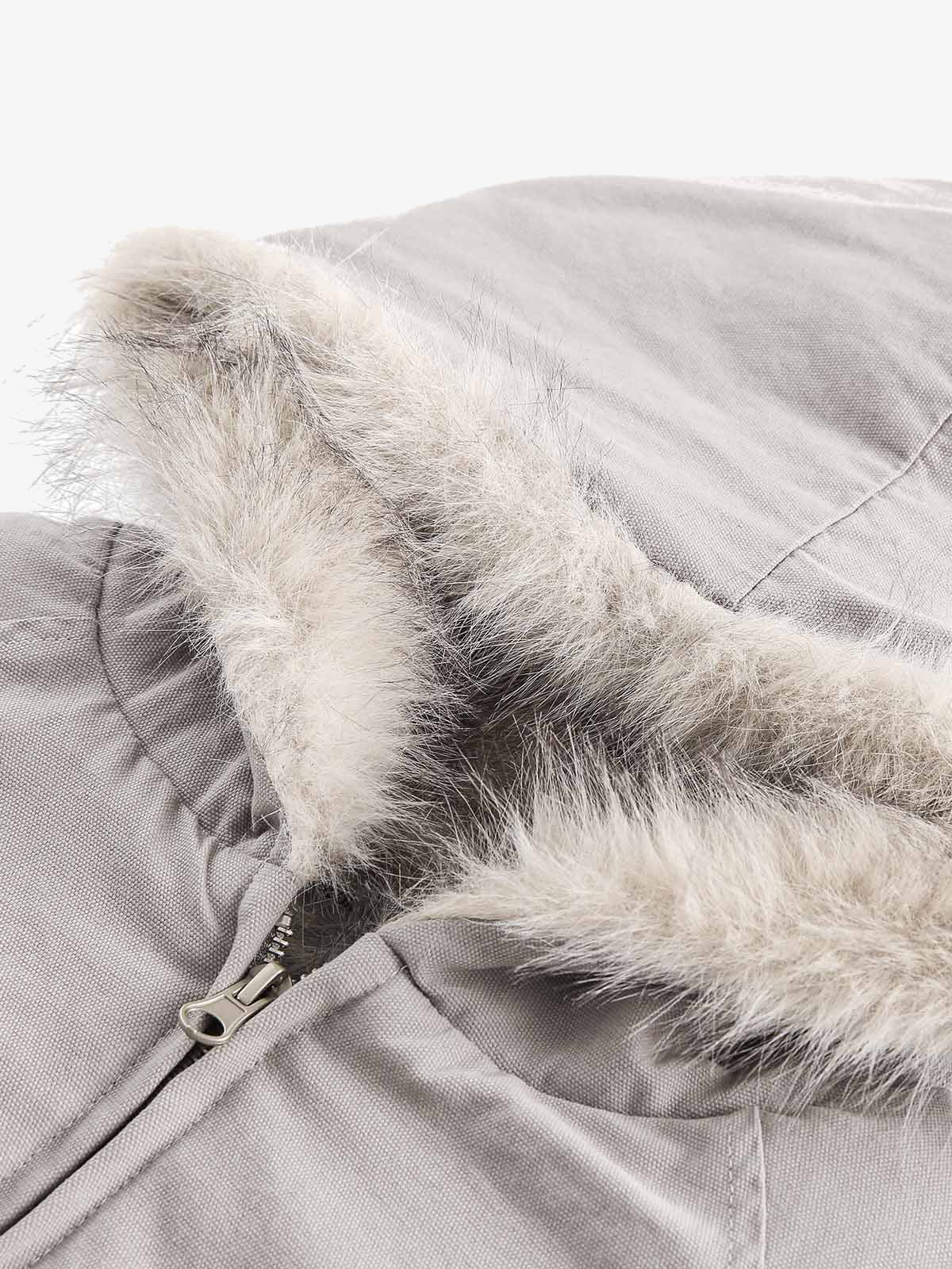 Spliced Fur Hooded Quilted Jacket - 2285 - Image 14