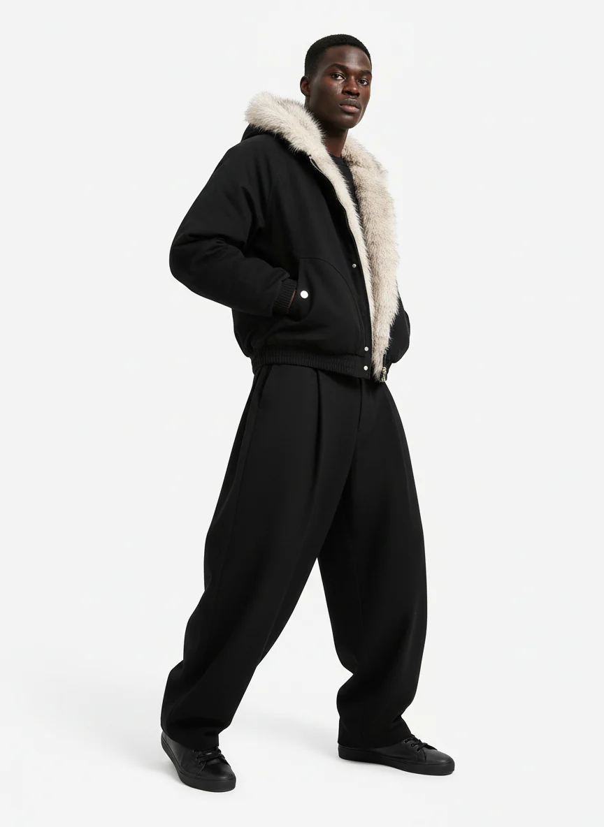 Spliced Fur Hooded Quilted Jacket - 2285 - Image 4