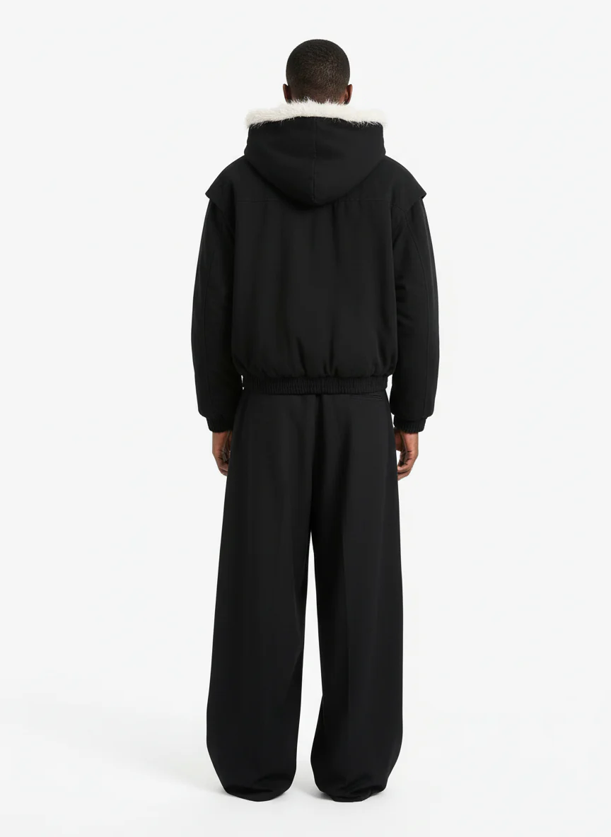 Spliced Fur Hooded Quilted Jacket - 2285 - Image 5