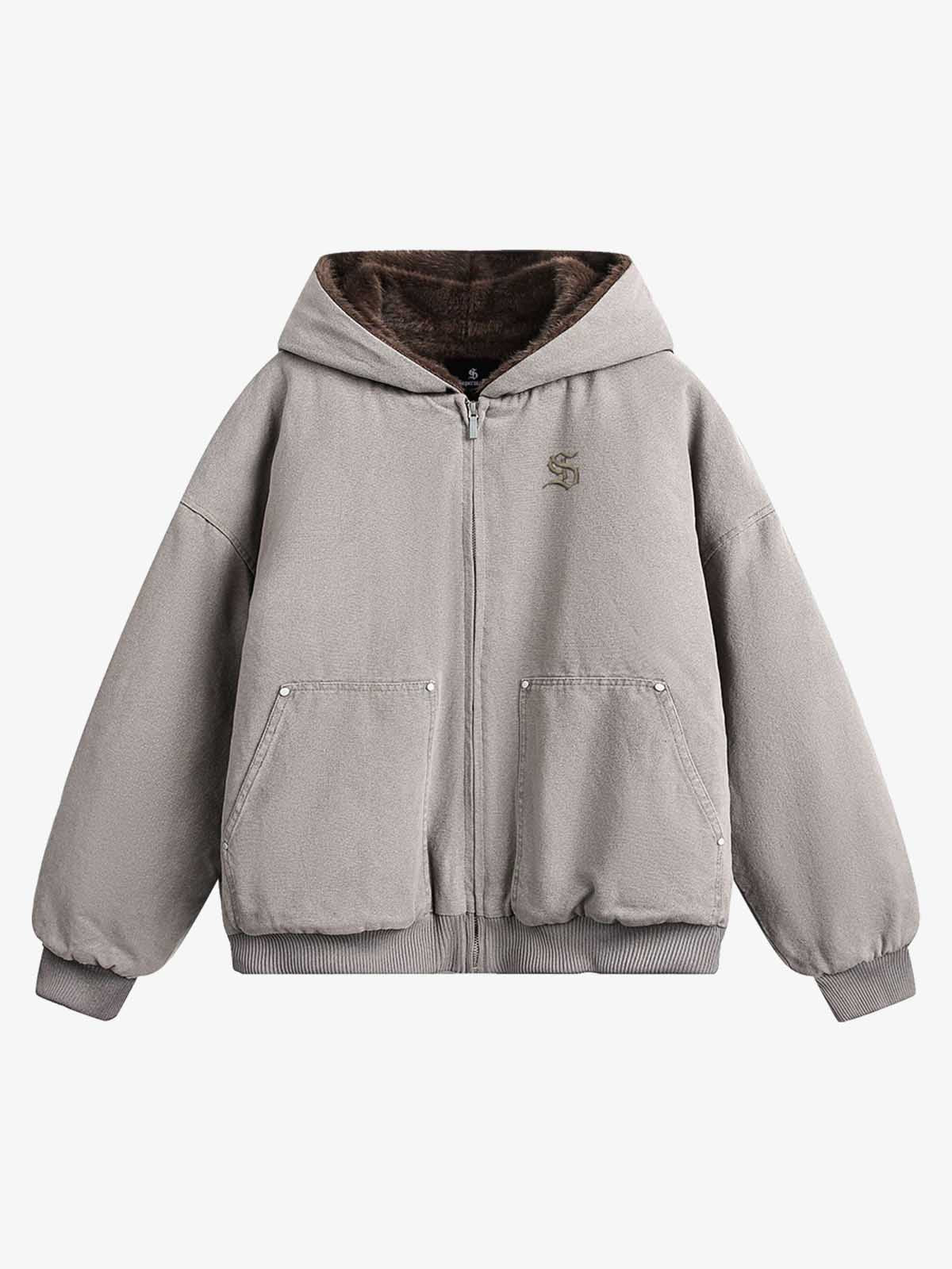Thesupermade Fur Hooded Zip Up Quilted Jacket - 2510 - Image 11