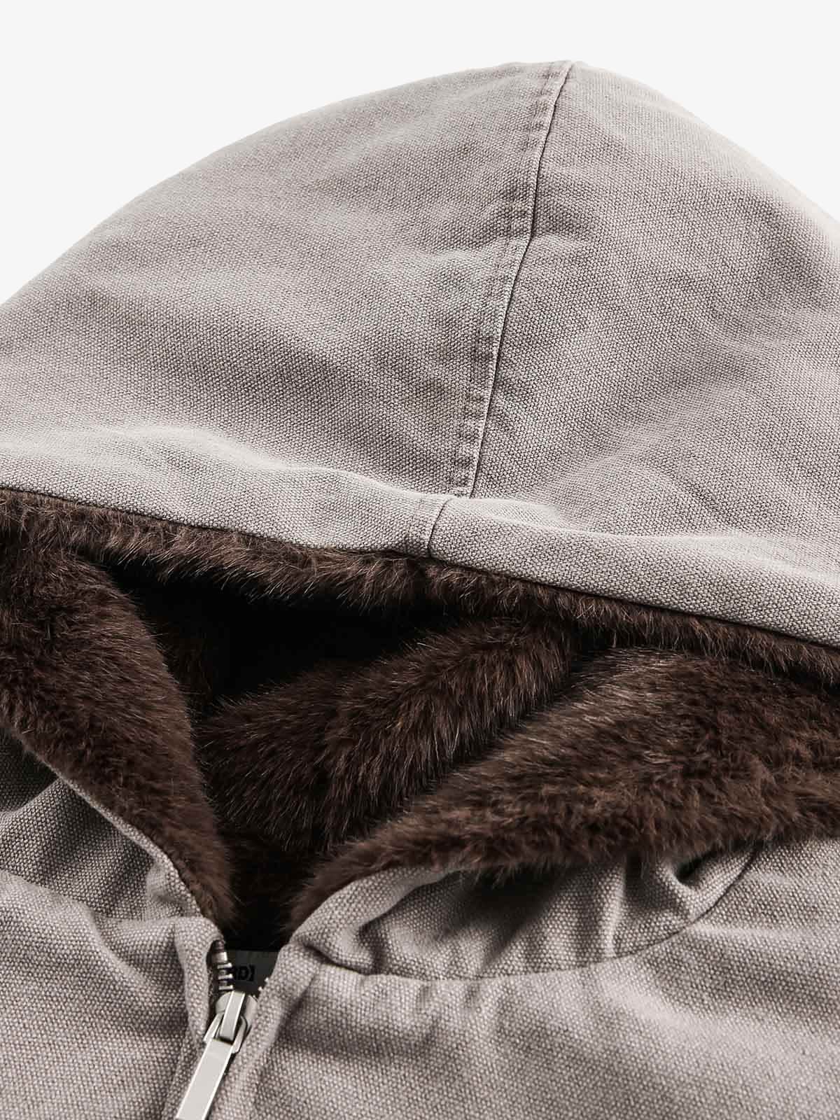 Thesupermade Fur Hooded Zip Up Quilted Jacket - 2510 - Image 12