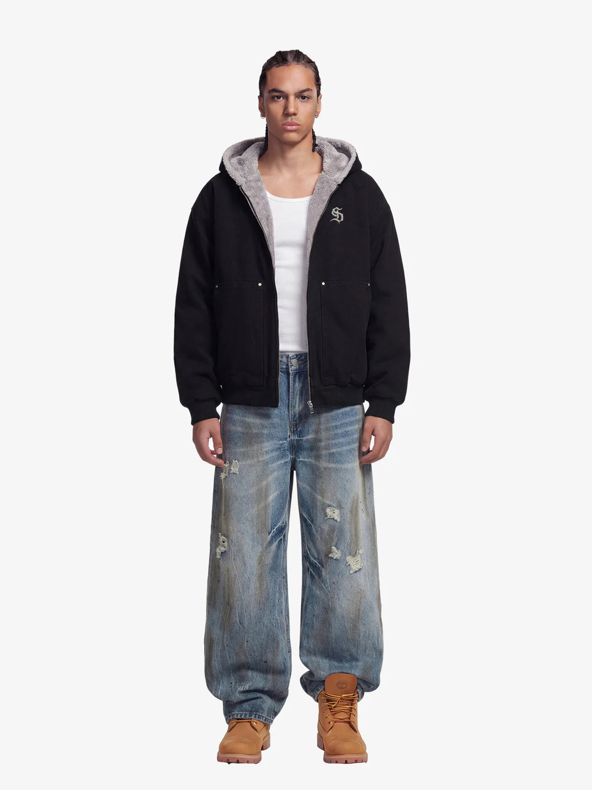 Thesupermade Fur Hooded Zip Up Quilted Jacket - 2510 - Image 5