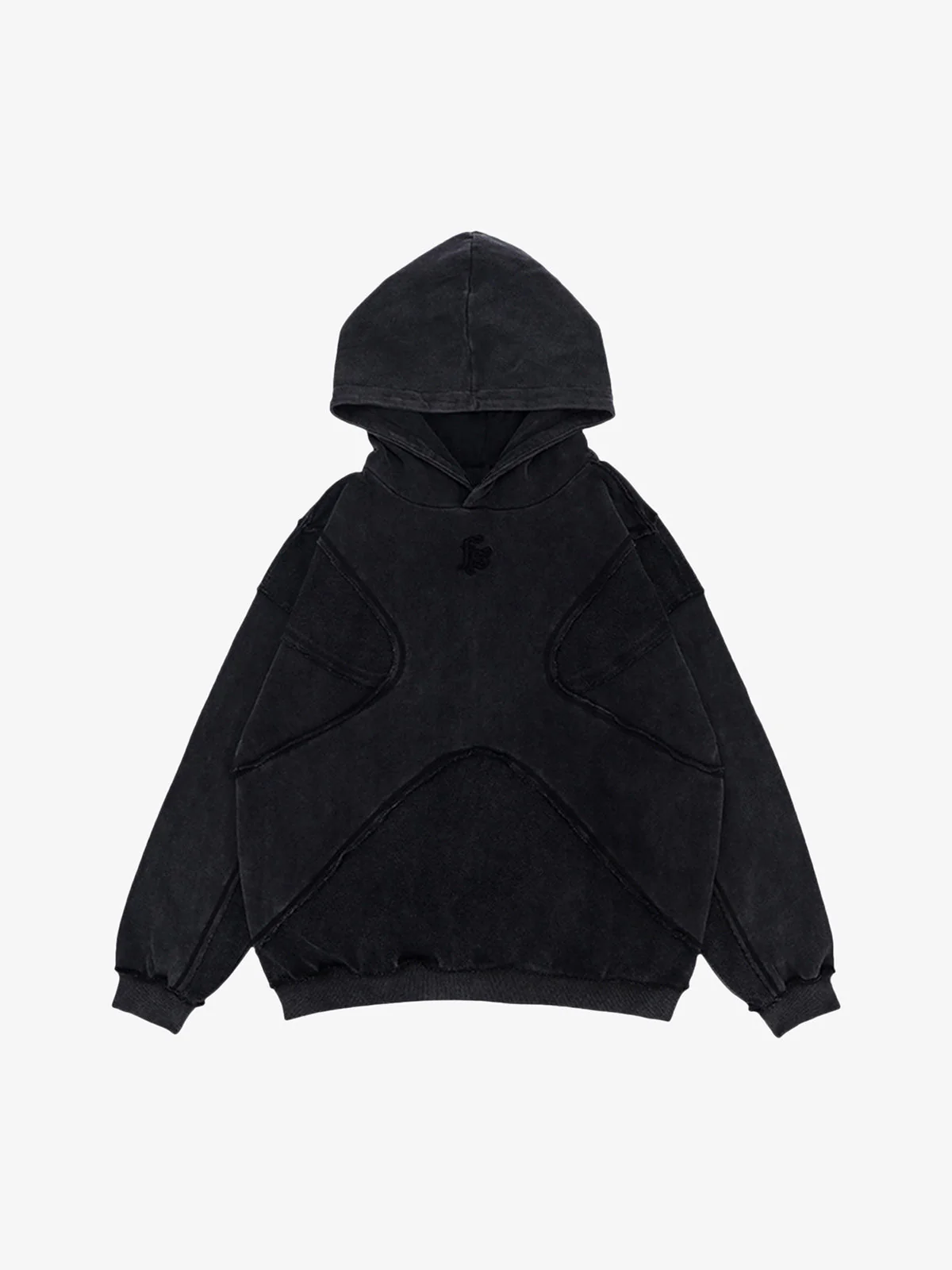 Thesupermade Washed Splicing Hoodie - 1985 - Image 2